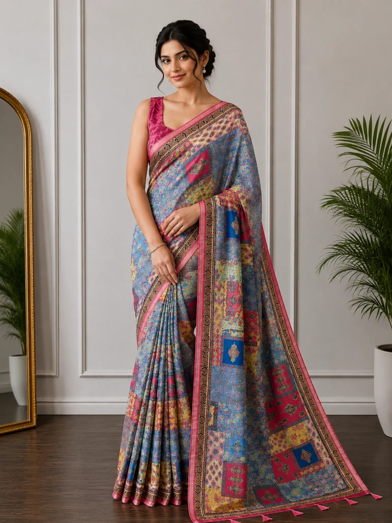 Mv Vis 37 Cotton Patchwork Printed Saree Collection 5