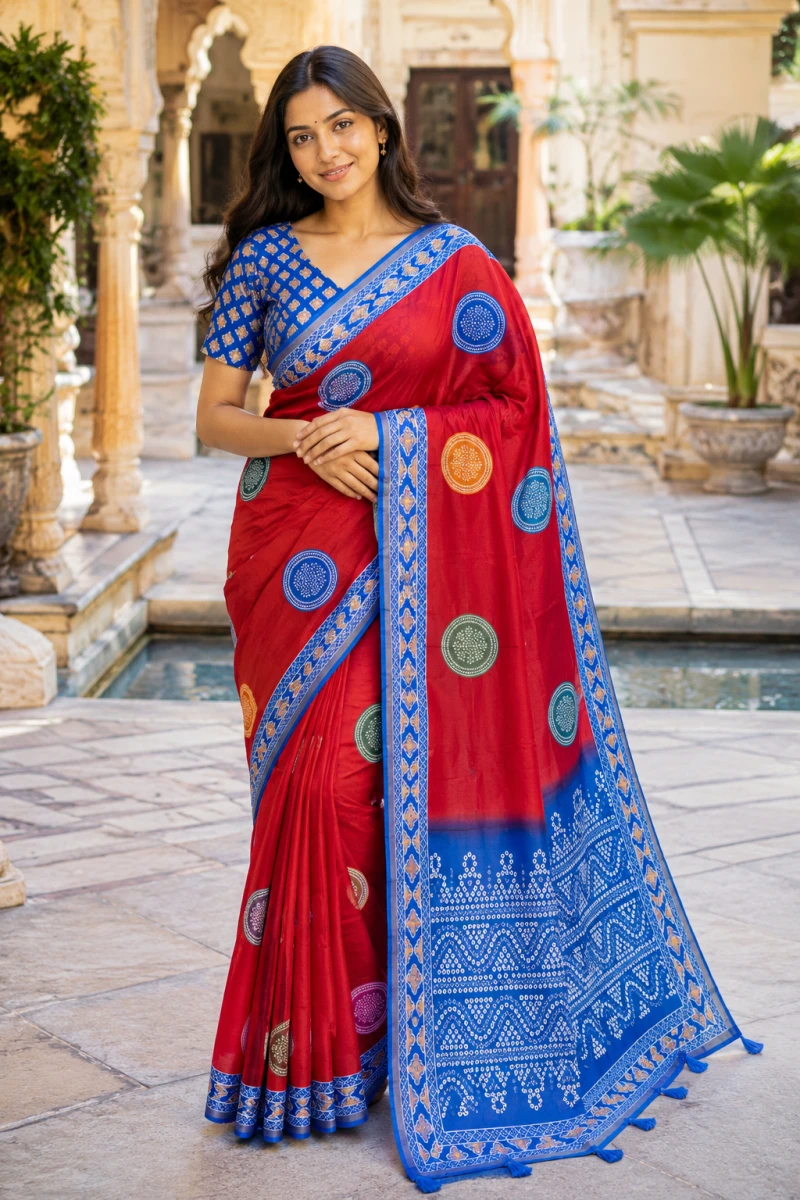 Mv Vis 44 Mul Cotton Bandhani Printed Saree Collection 3