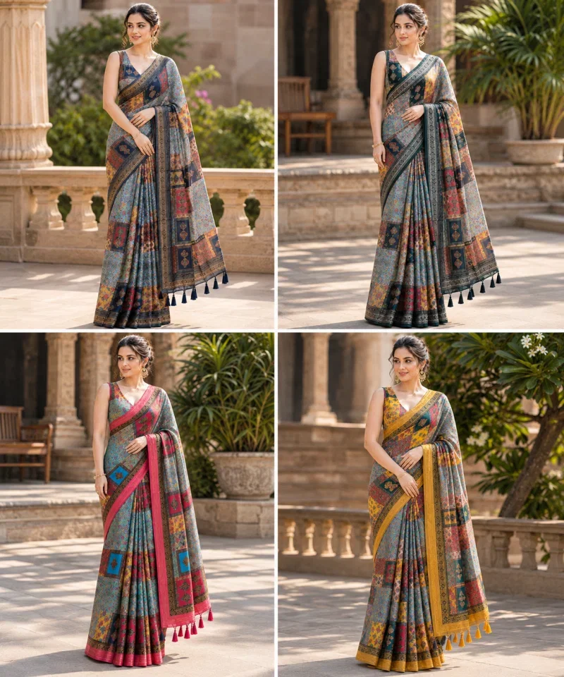 Mv Vis 50 Kanjivaram Silk Dgital Printed Saree Collection 2