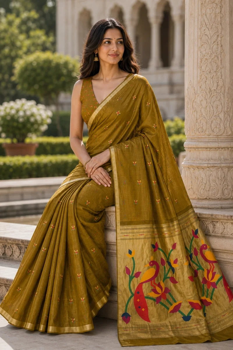 Mv Vis 54 Cotton Blend Printed Floral Motifs Saree Collection 10