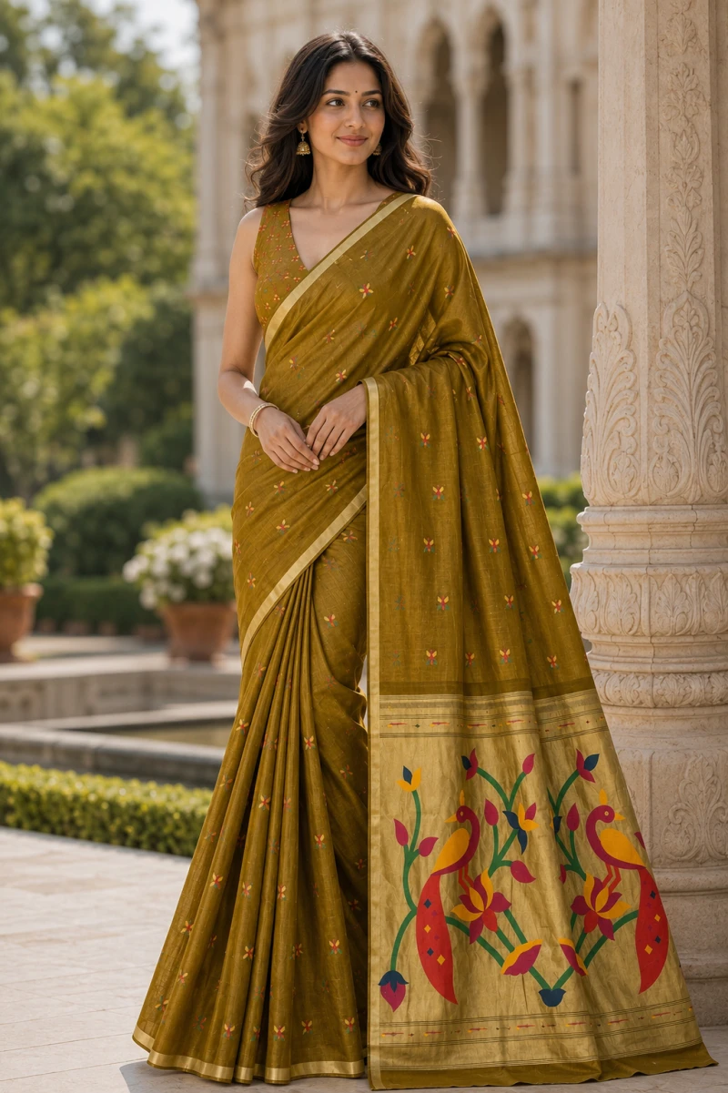 Mv Vis 54 Cotton Blend Printed Floral Motifs Saree Collection 3
