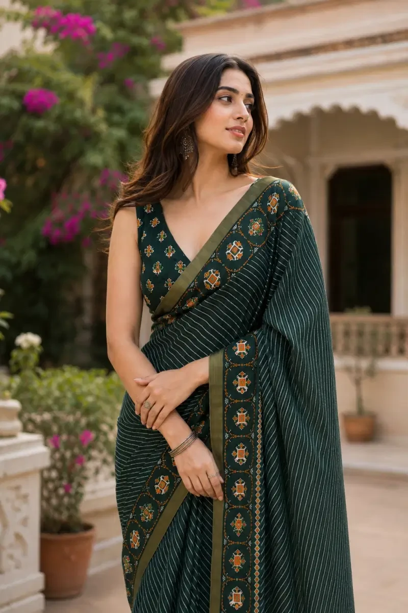 Mv Vis 62 Kota Chex Striped Printed Designer Saree Collections 4