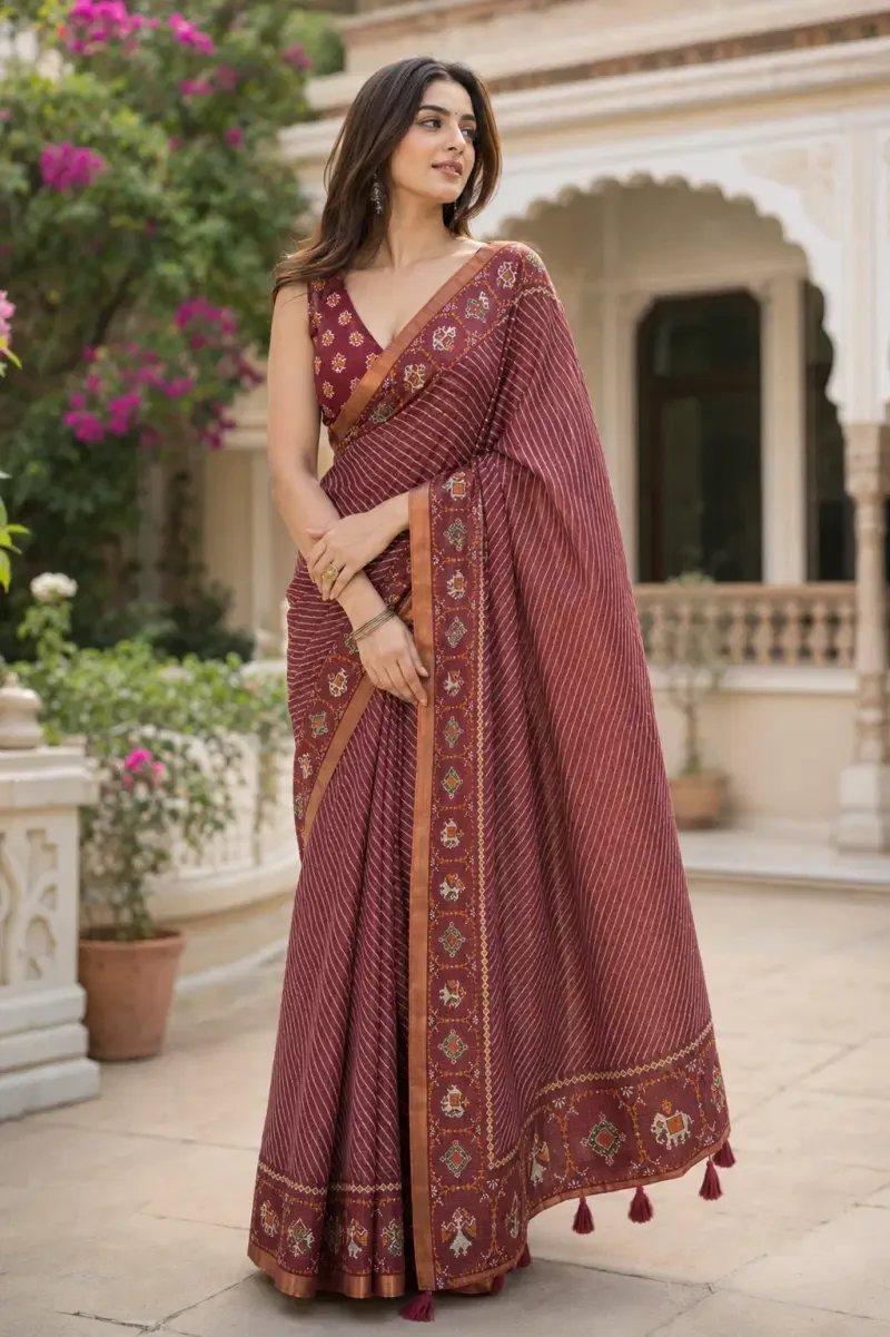 Mv Vis 62 Kota Chex Striped Printed Designer Saree Collections 6