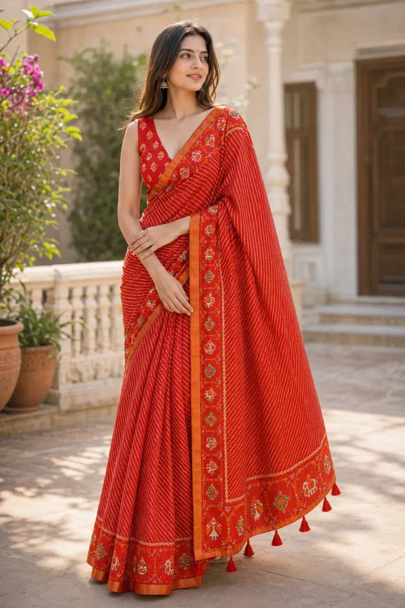 Mv Vis 62 Kota Chex Striped Printed Designer Saree Collections 7