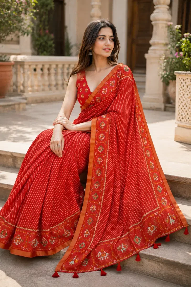 Mv Vis 62 Kota Chex Striped Printed Designer Saree Collections 8