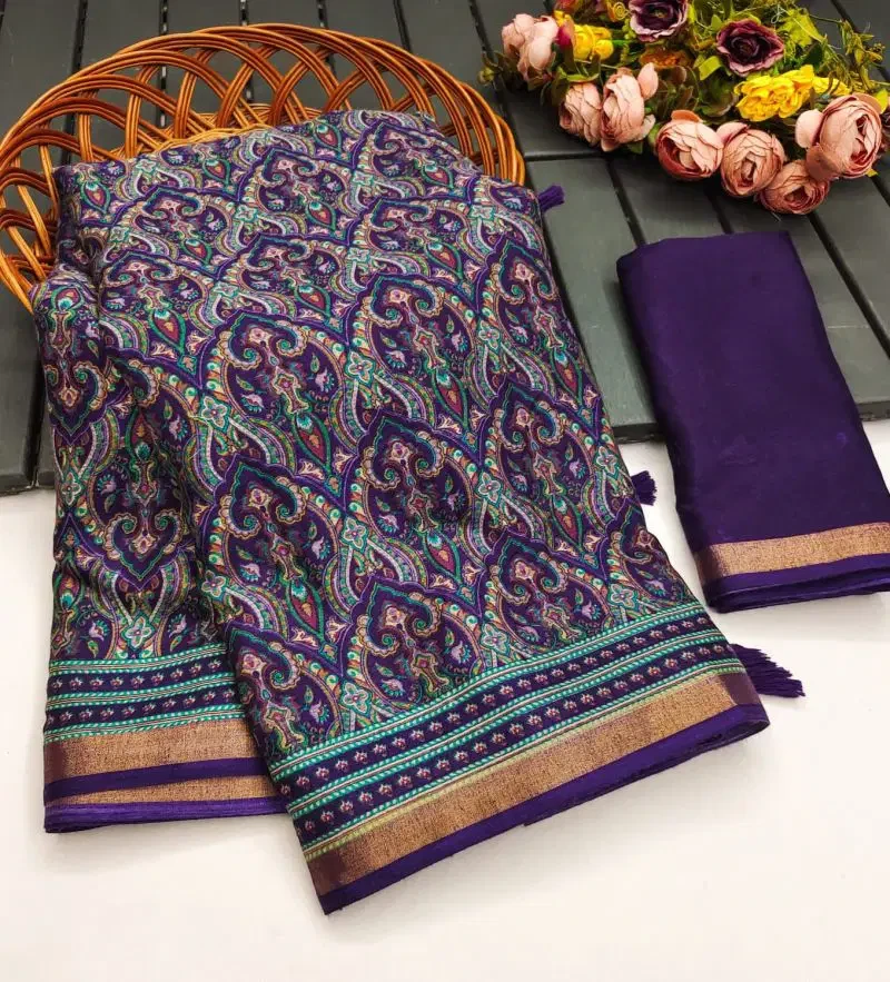 Myra Vol 14 Soft Mul Cotton Ajrakh Printed Saree Collection 1