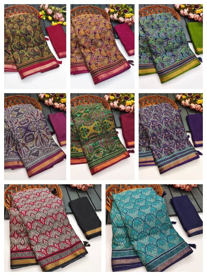 Myra Vol 14 Soft Mul Cotton Ajrakh Printed Saree Collection 10