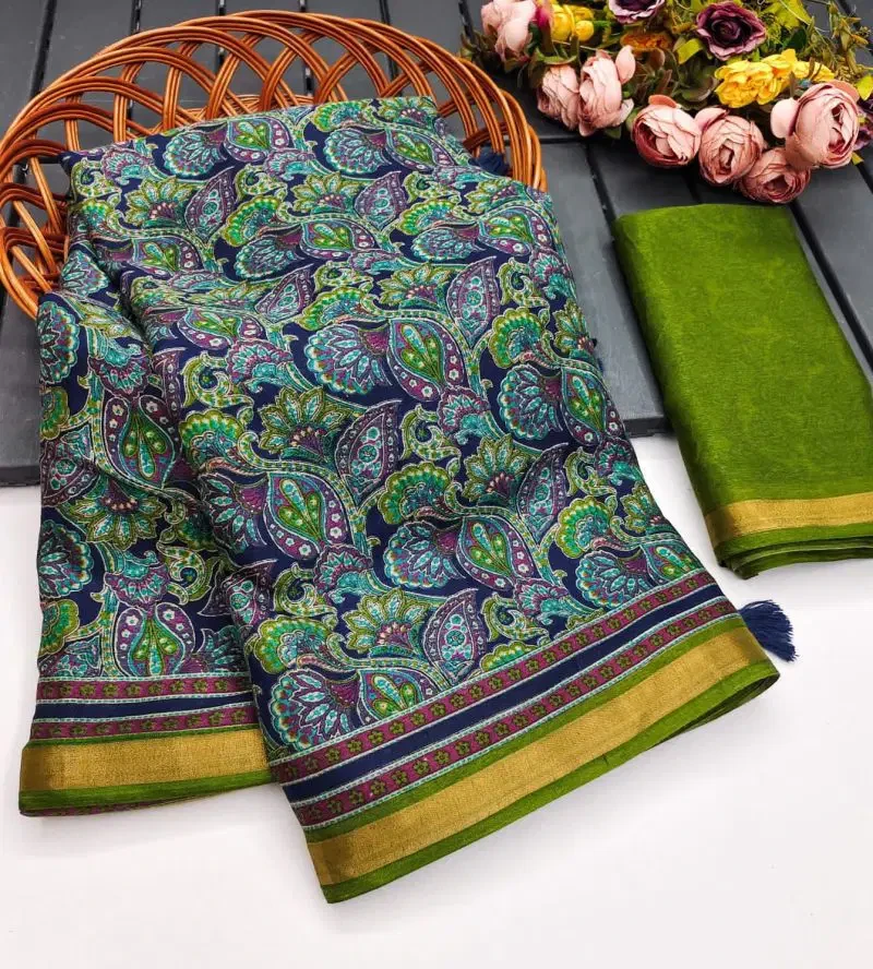 Myra Vol 14 Soft Mul Cotton Ajrakh Printed Saree Collection 2