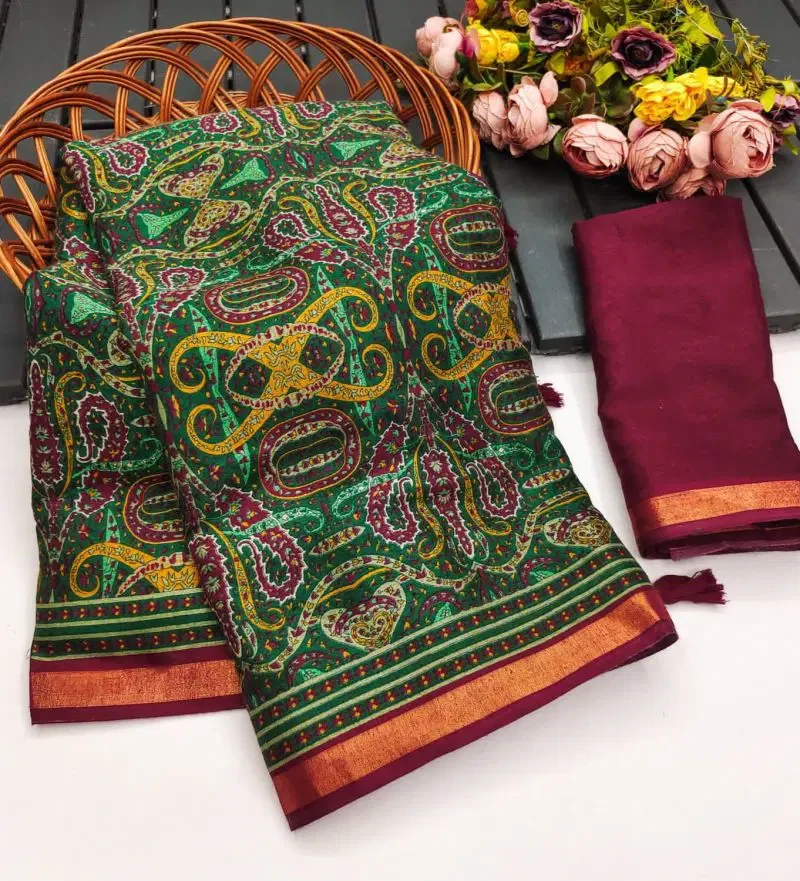 Myra Vol 14 Soft Mul Cotton Ajrakh Printed Saree Collection 7