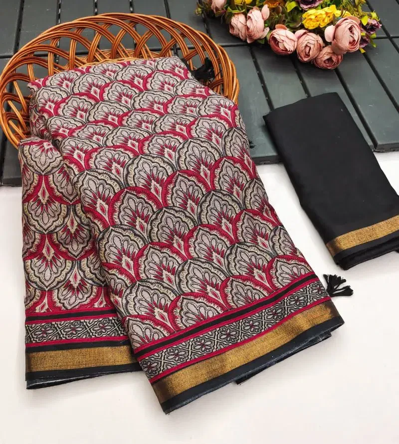 Myra Vol 14 Soft Mul Cotton Ajrakh Printed Saree Collection 8