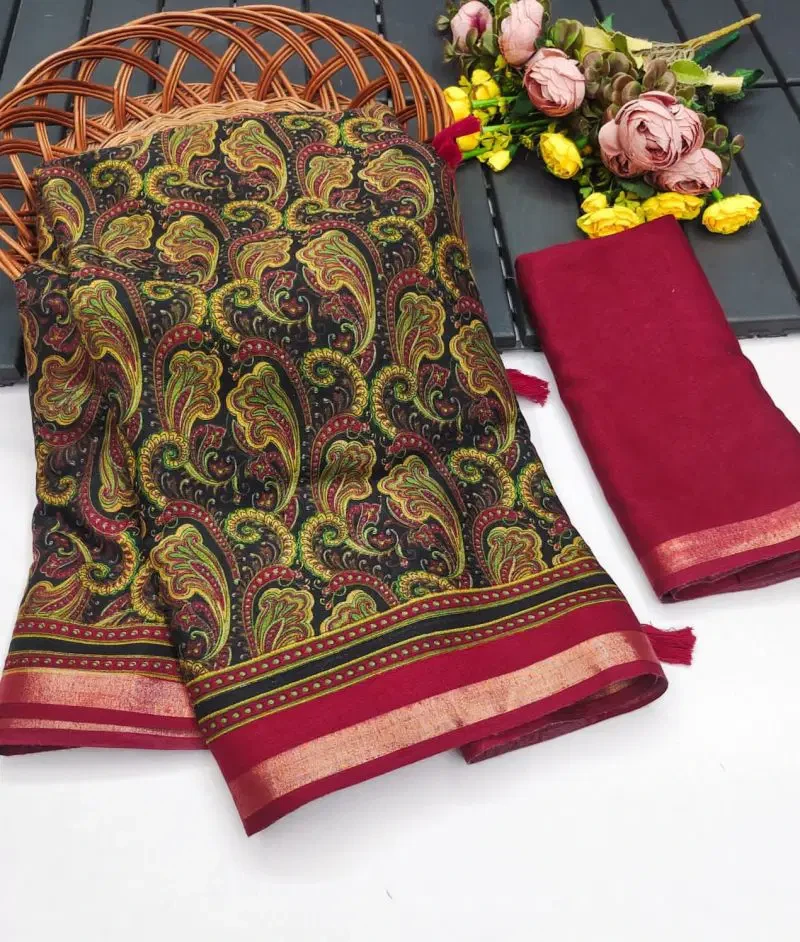 Myra Vol 14 Soft Mul Cotton Ajrakh Printed Saree Collection 9