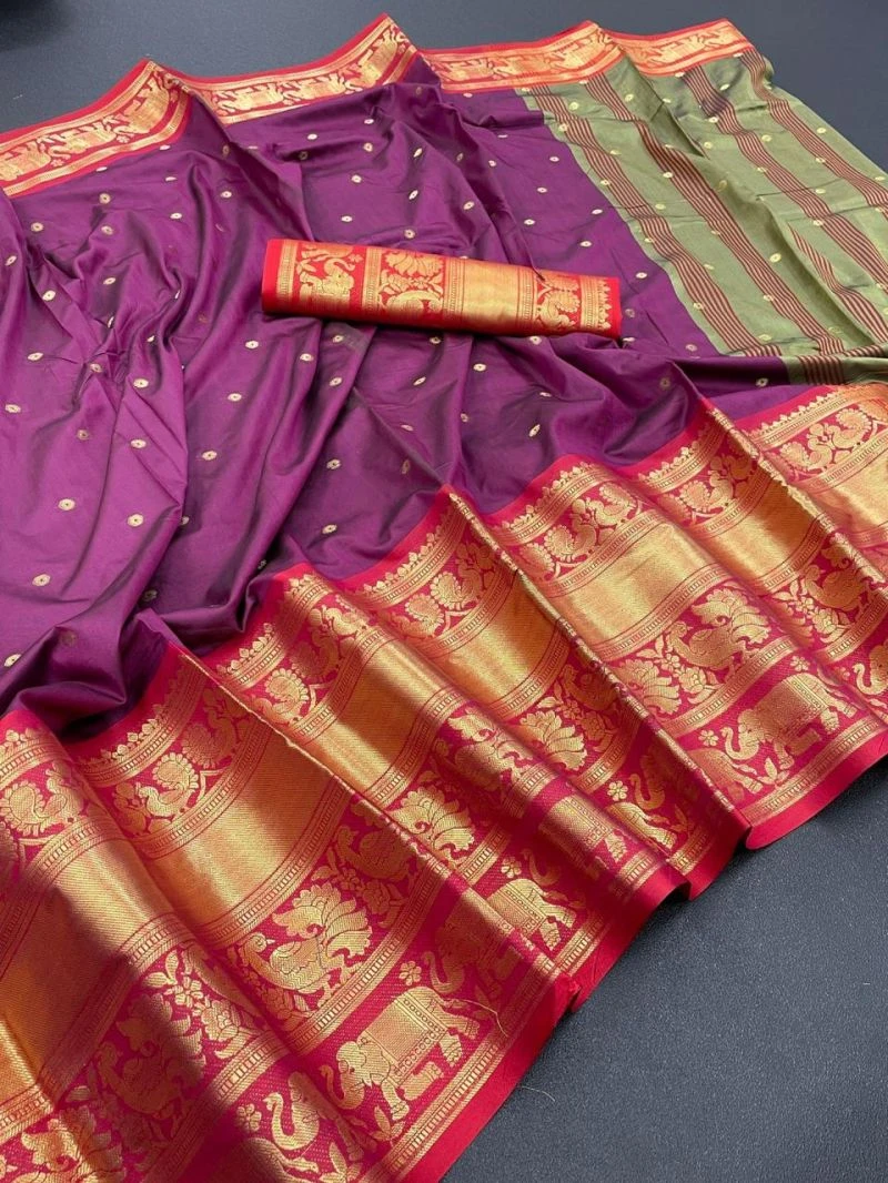 Myra Vol 4 Cotton Lichi Silk Zari Weaving Saree Collection 2
