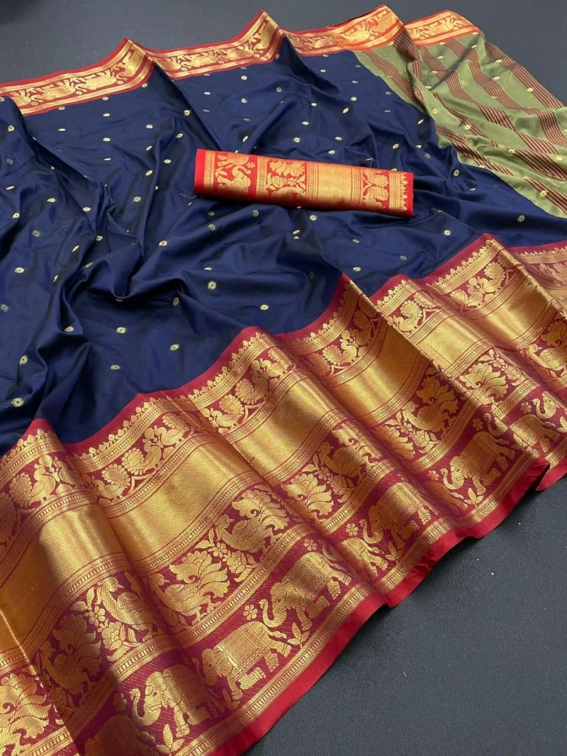 Myra Vol 4 Cotton Lichi Silk Zari Weaving Saree Collection 8