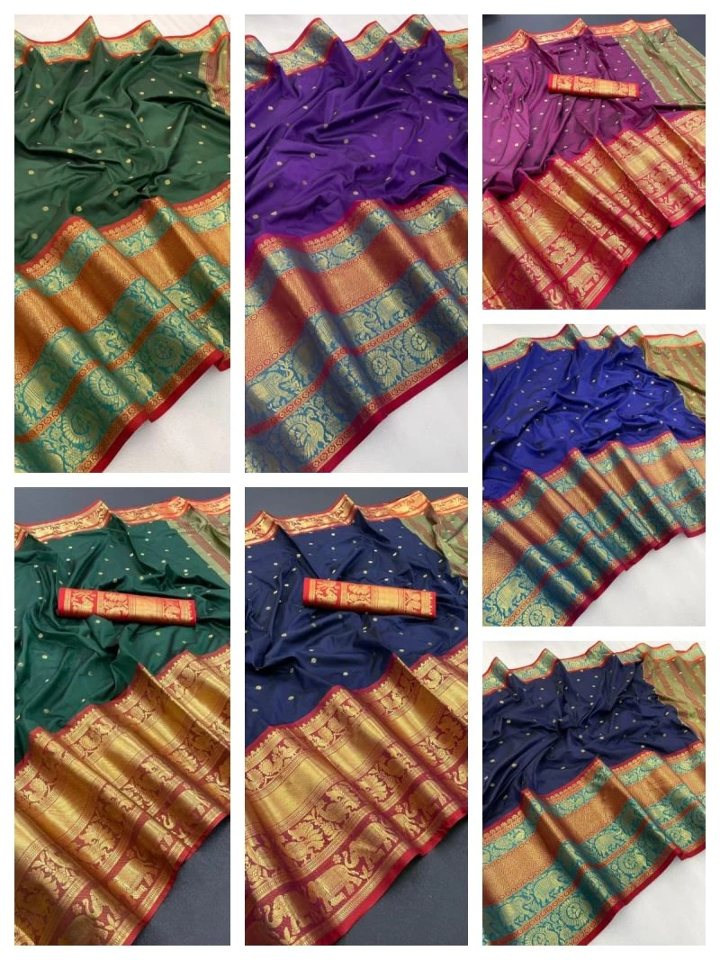 Myra Vol 4 Cotton Lichi Silk Zari Weaving Saree Collection 9