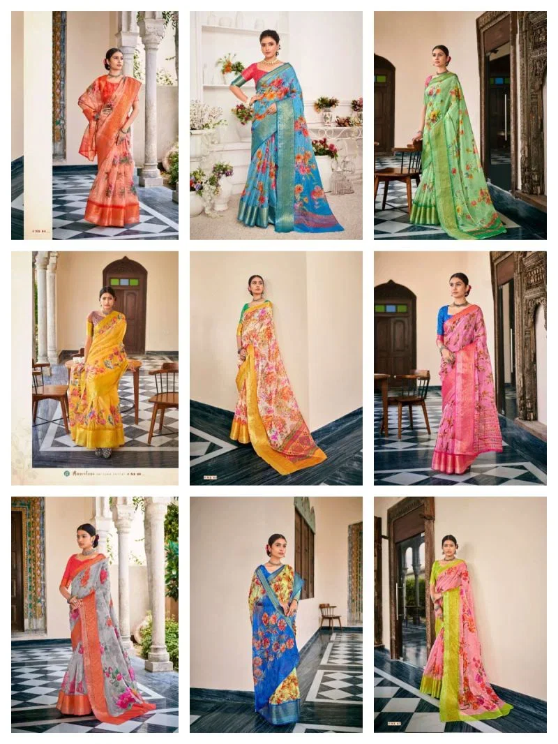Nandi Silk Soft Organza Silk Digital Printed Saree Collection 3