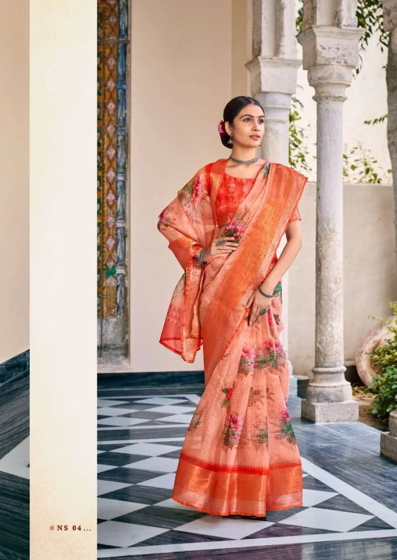 Nandi Silk Soft Organza Silk Digital Printed Saree Collection 5