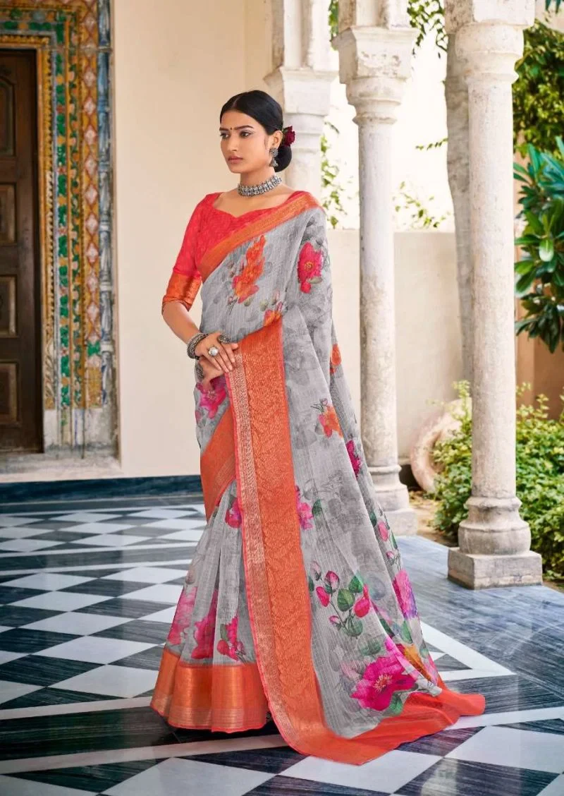 Nandi Silk Soft Organza Silk Digital Printed Saree Collection 7