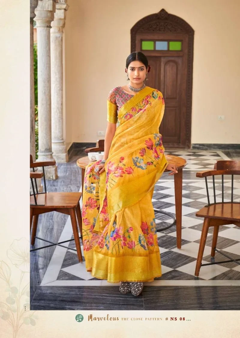 Nandi Silk Soft Organza Silk Digital Printed Saree Collection 8