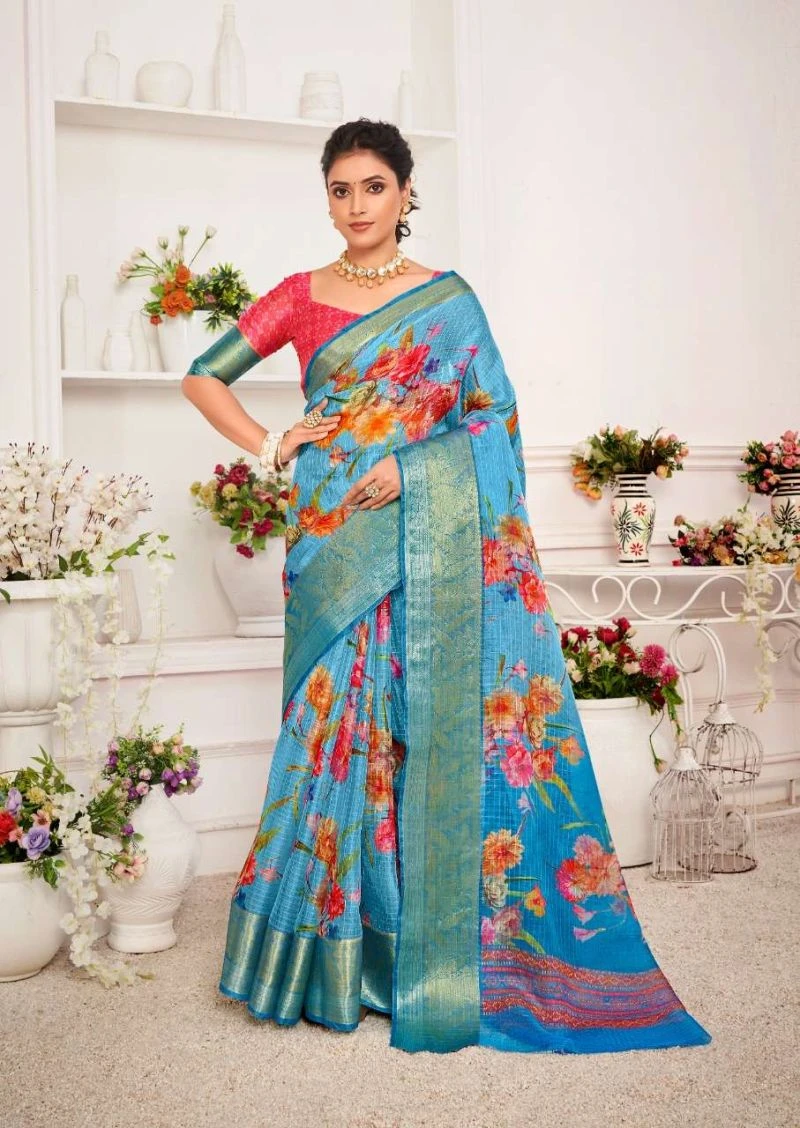 Nandi Silk Soft Organza Silk Digital Printed Saree Collection 9