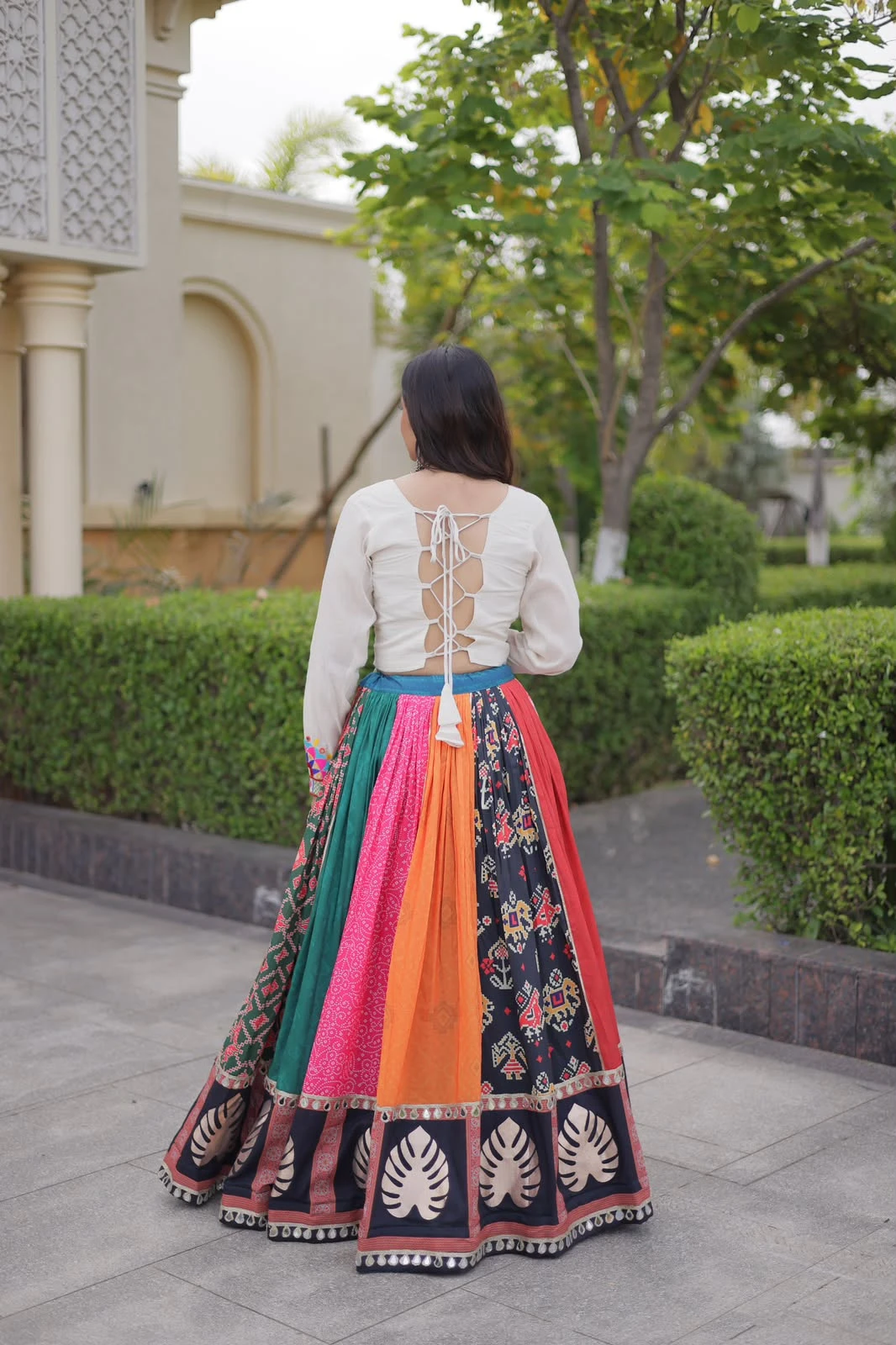 Navratri Collections Cotton Printed Lehenga Choli With Mirror And Gamthi Work 3