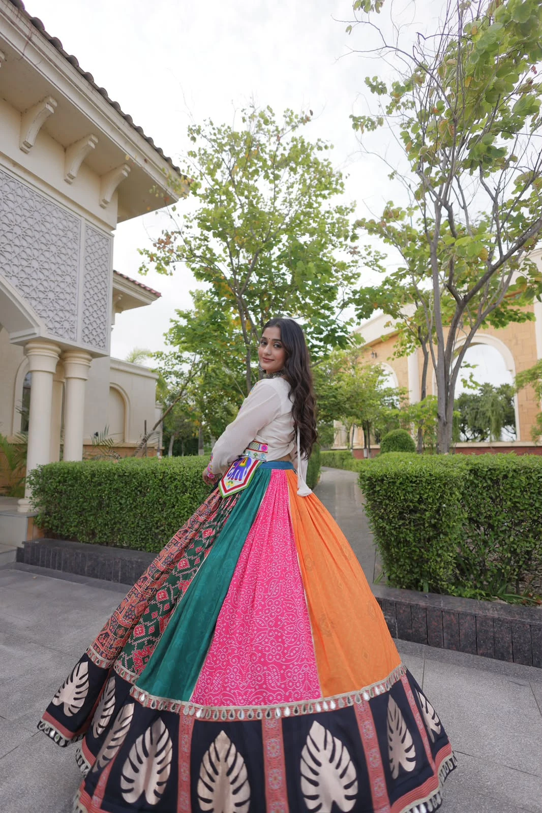 Navratri Collections Cotton Printed Lehenga Choli With Mirror And Gamthi Work 4