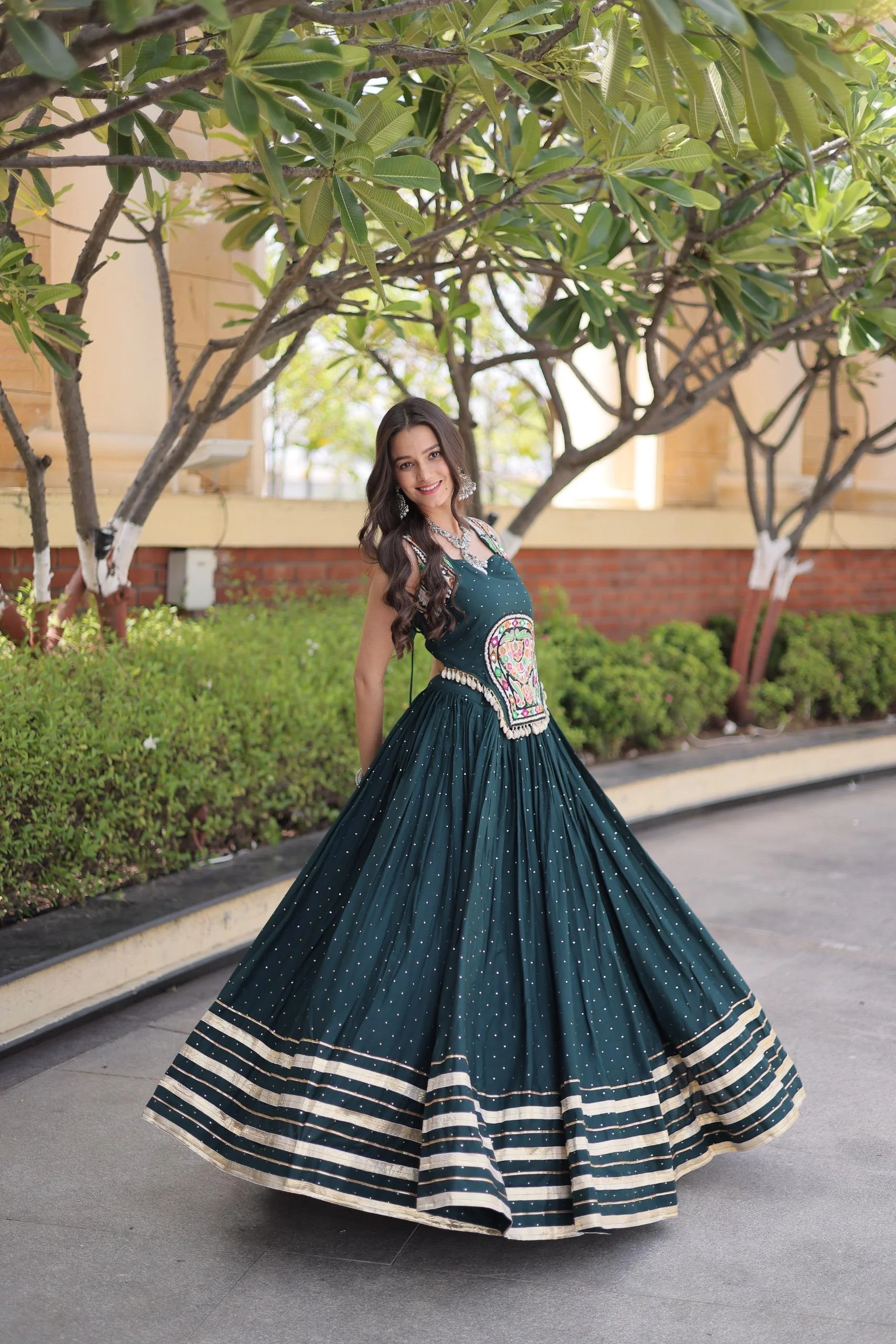 Navratri Lehenga Choli Collections 2026 14kg Rayon With Mukesh And Gamthi Mirror Work 5