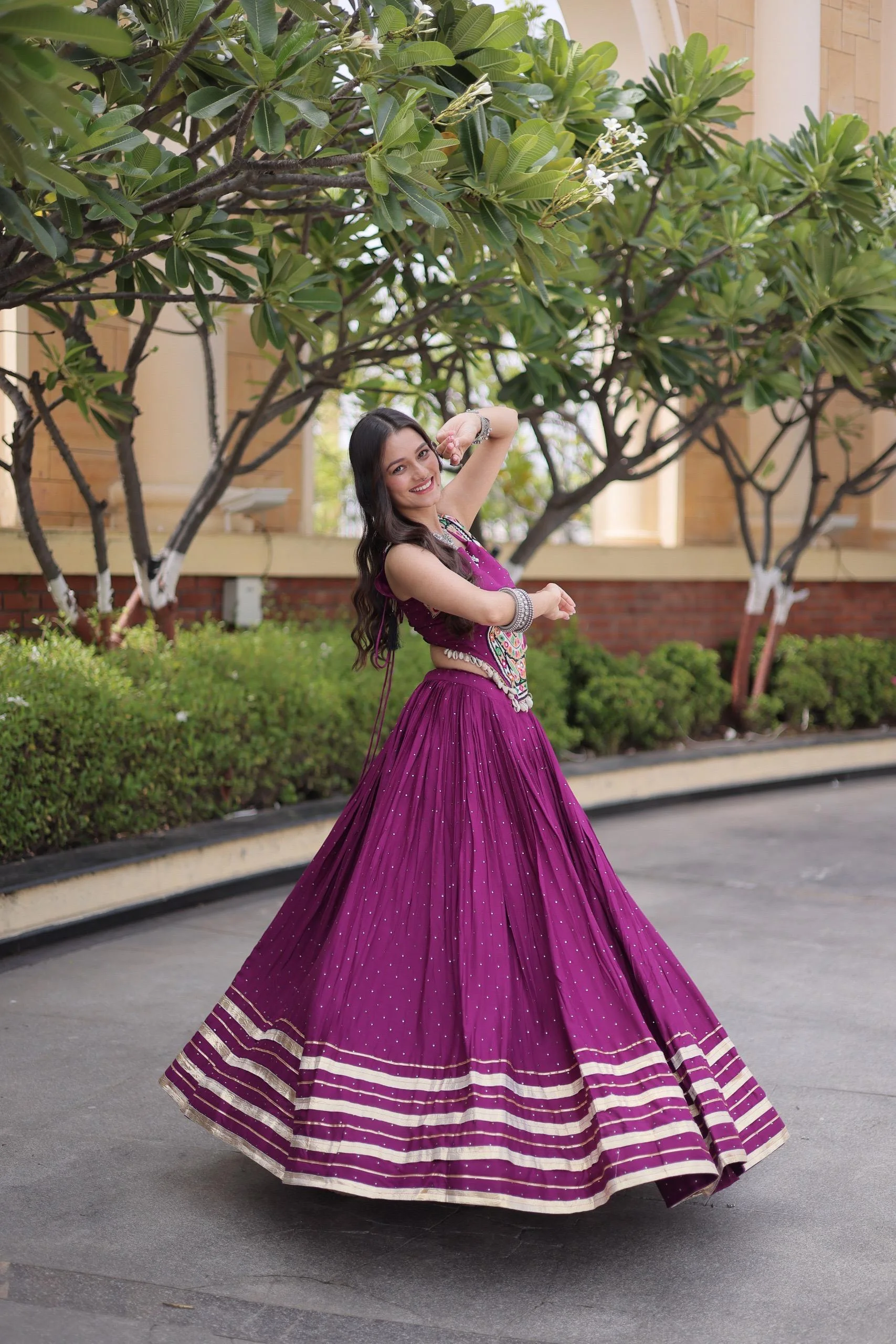 Navratri Lehenga Choli Collections 2026 14kg Rayon With Mukesh And Gamthi Mirror Work 8