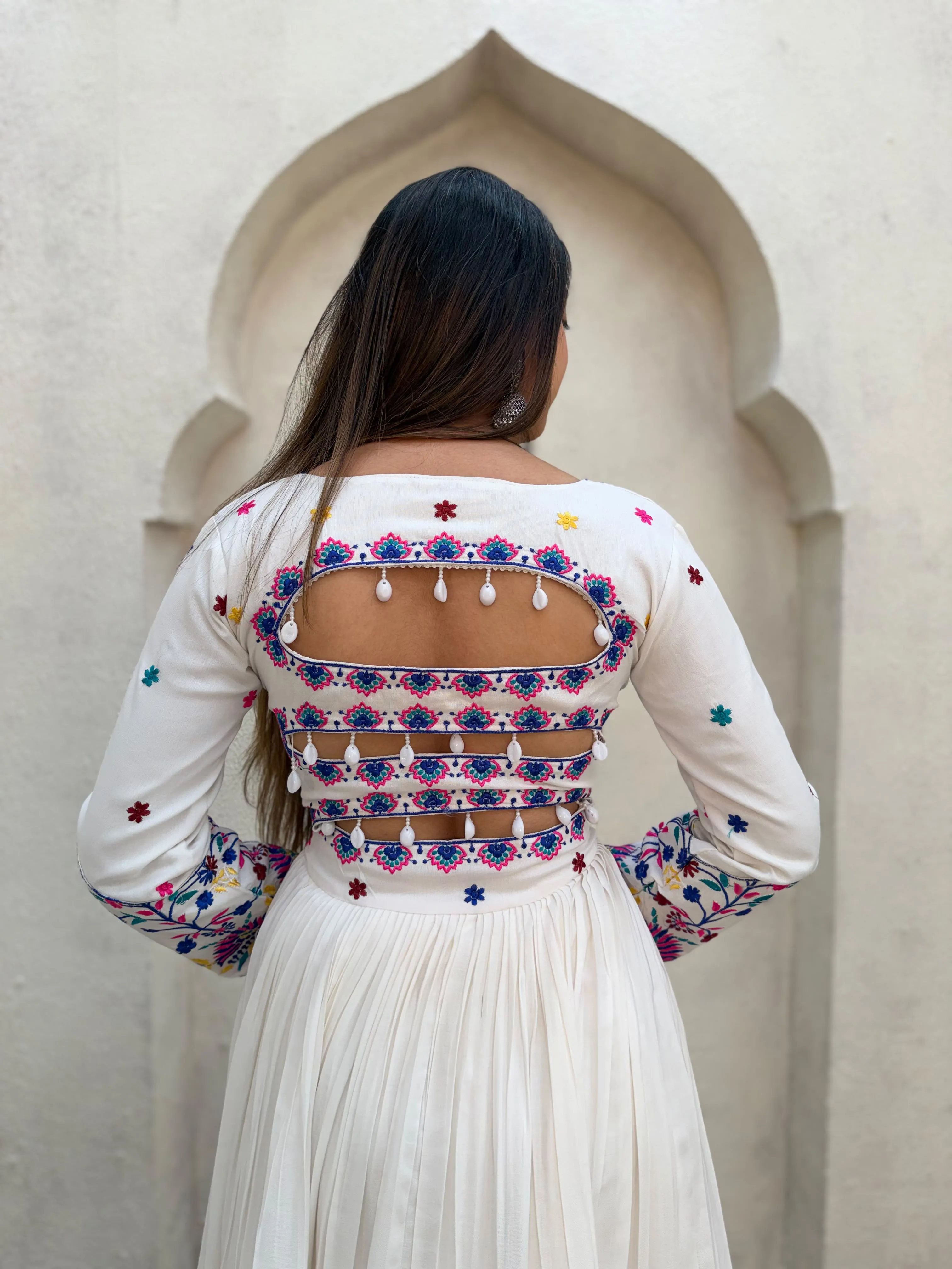 Navratri Reyon Lehenga Choli With Embroidery And Gotta Patti Work 5