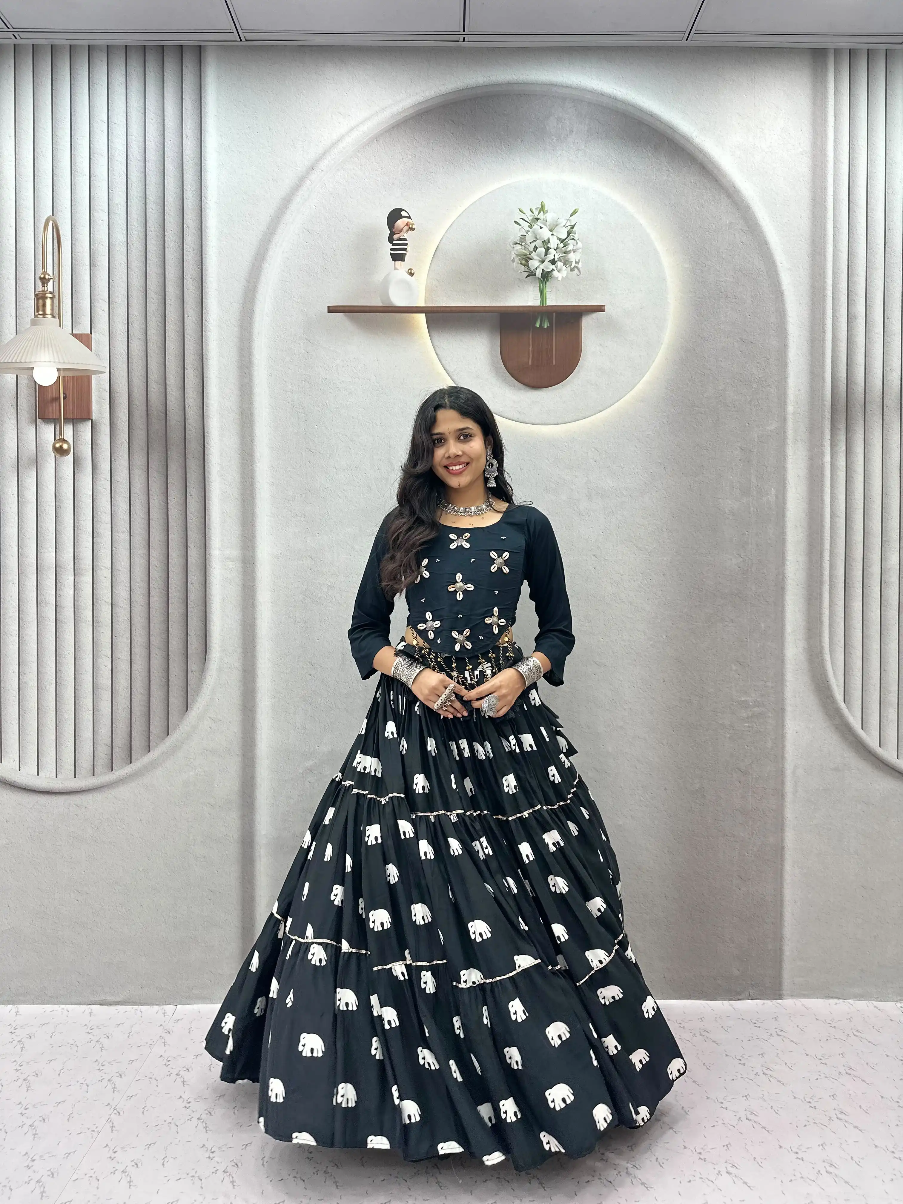 Navratri Special Hand Work Pure Cotton Lehenga Choli With Heavy Kodi Work
