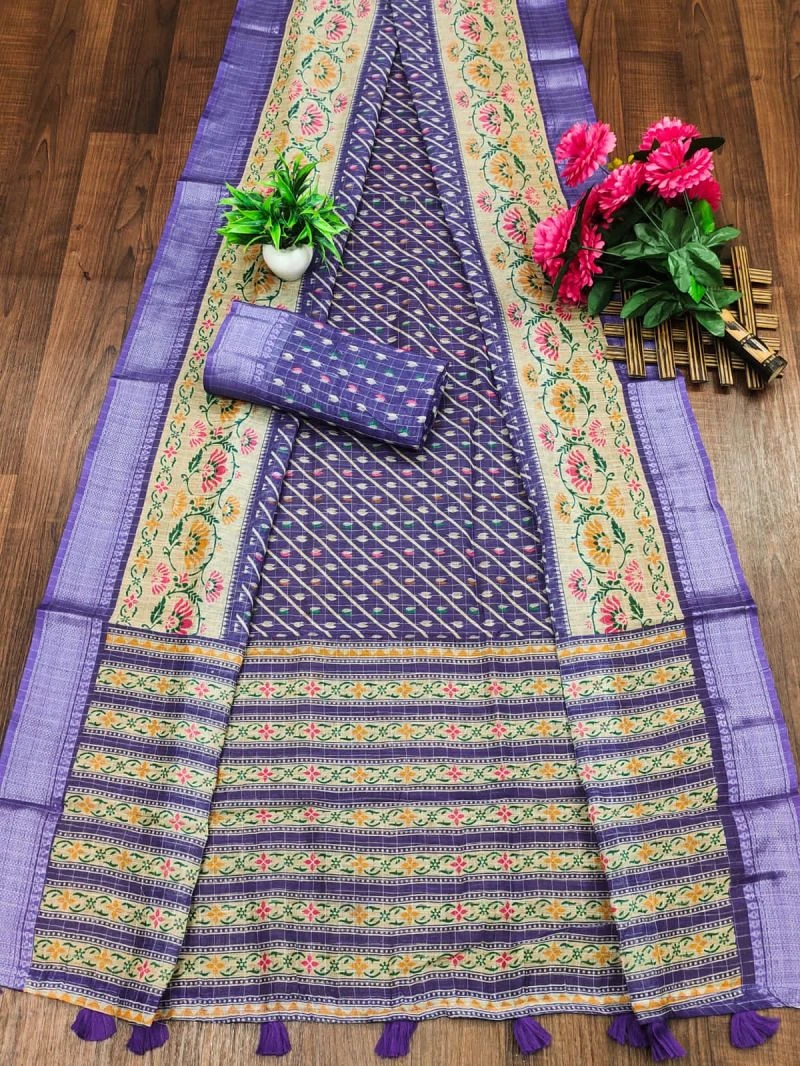 Nityanta 1 Soft Cotton Block Printed Saree 4