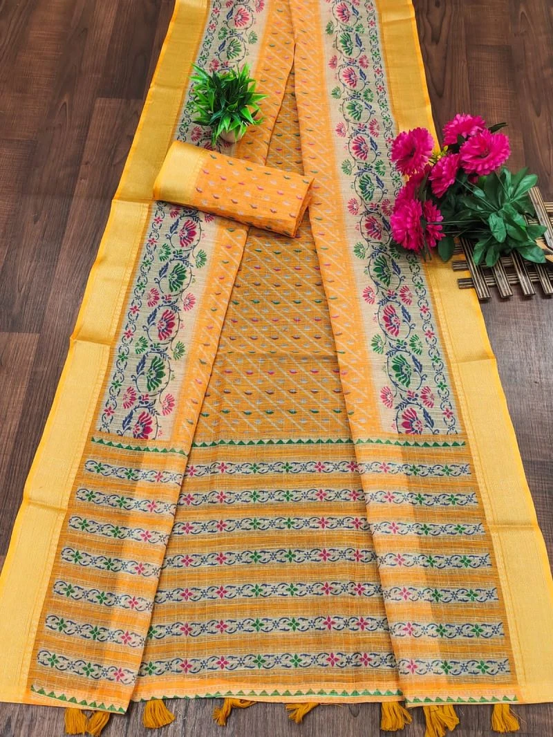 Nityanta 1 Soft Cotton Block Printed Saree 7