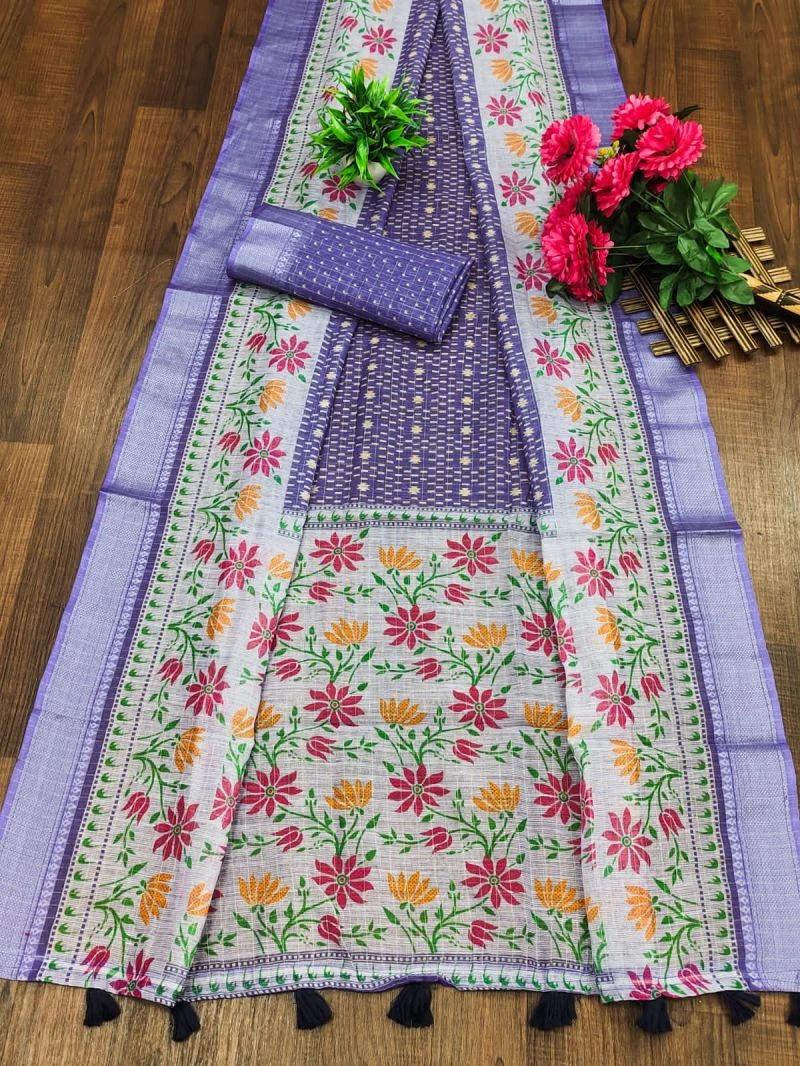 Nityanta 1 Soft Cotton Block Printed Saree 8