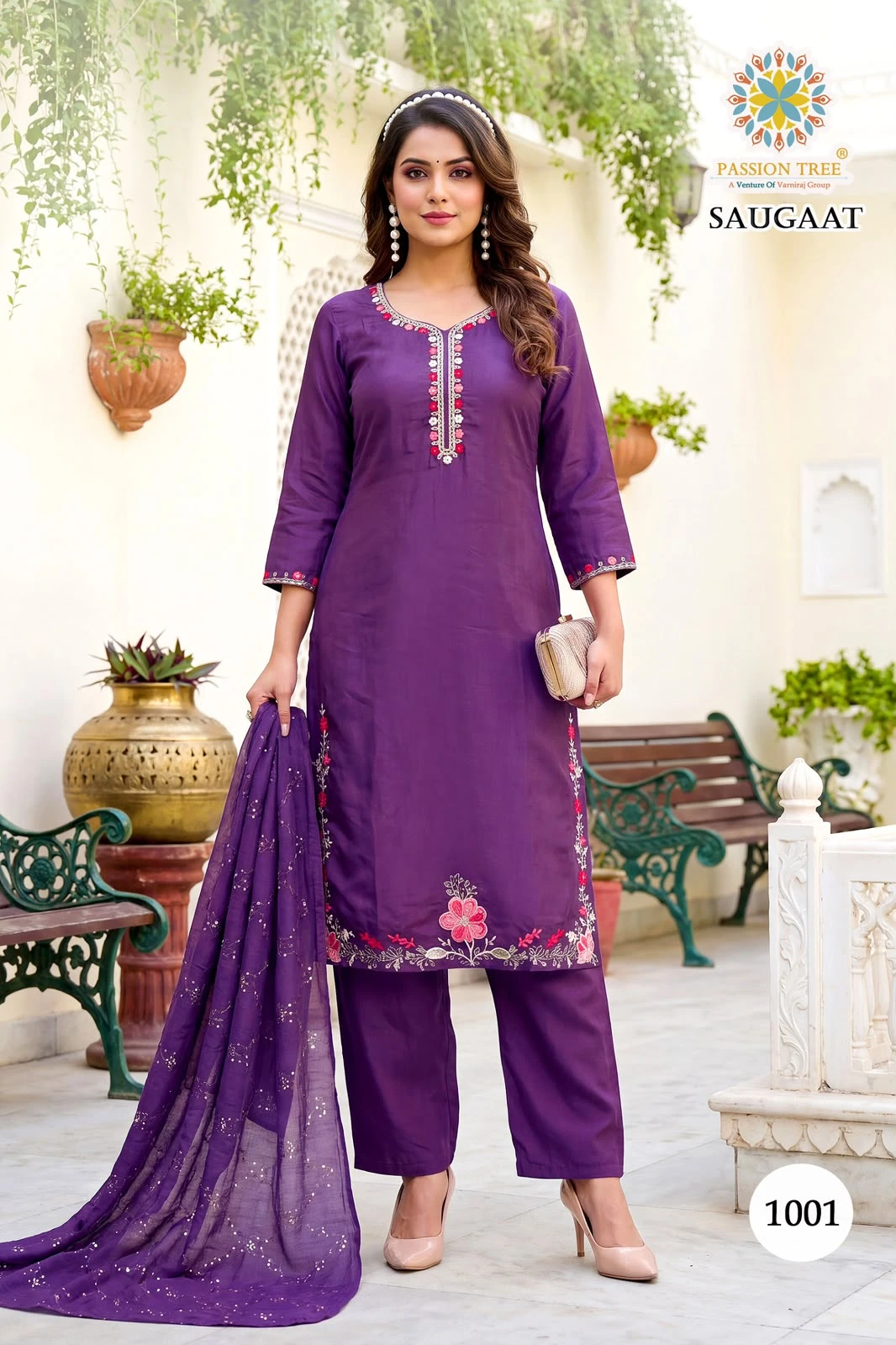 Passion Tree Saugaat Vol-1 To Palazzo Dupatta Wholesale Collection 4