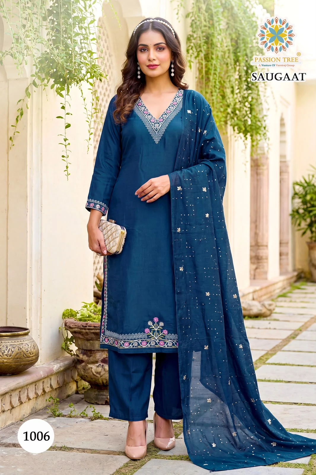 Passion Tree Saugaat Vol-1 To Palazzo Dupatta Wholesale Collection 7
