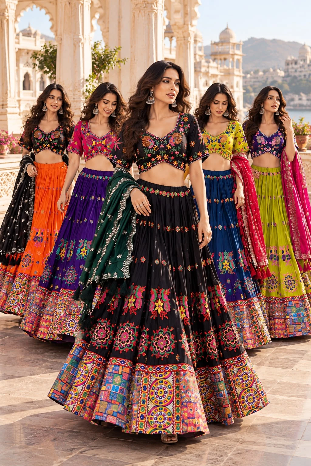 Popat Lehenga Choli With Heavy Vintage And Gamthi Border