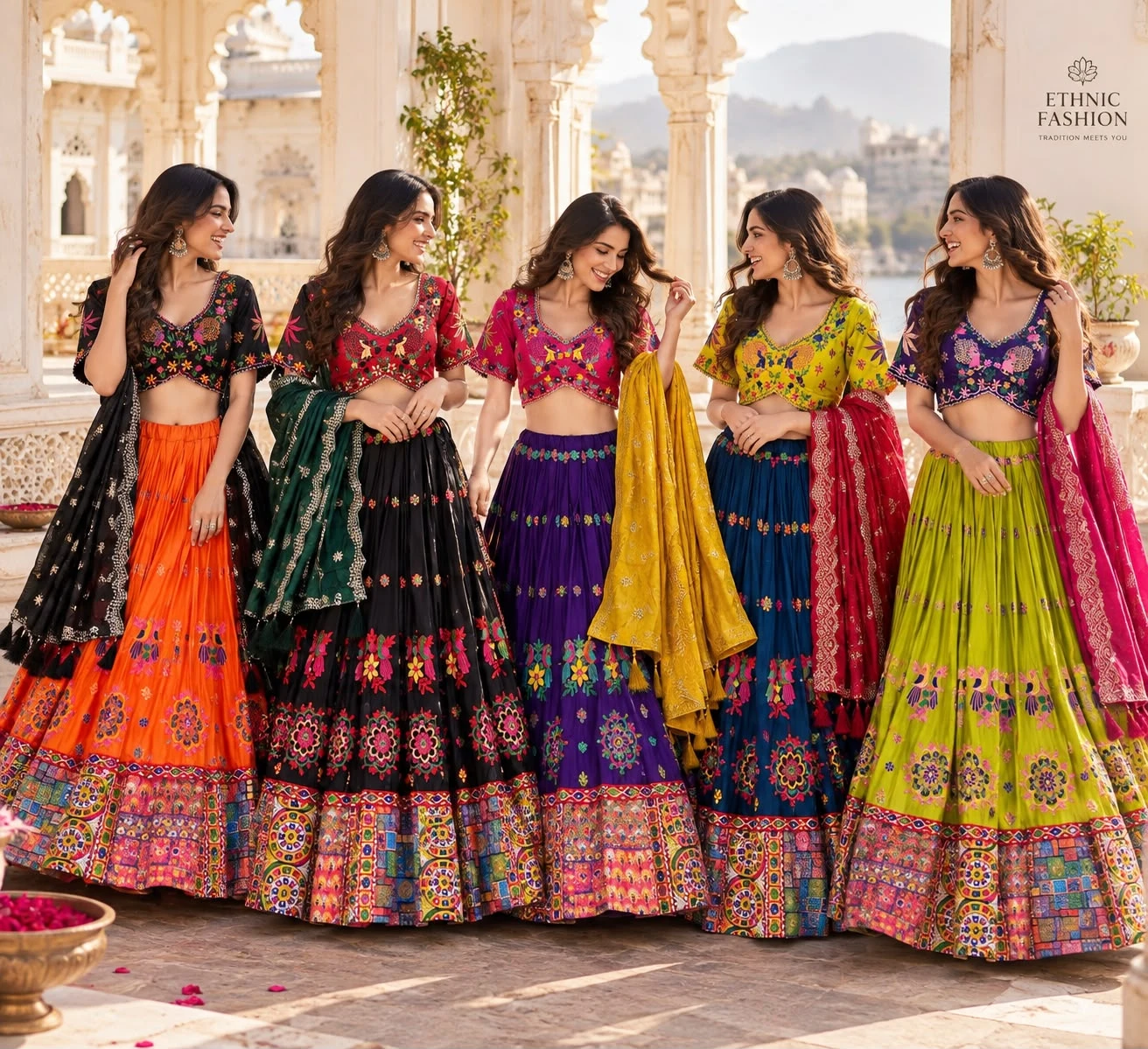 Popat Lehenga Choli With Heavy Vintage And Gamthi Border 7