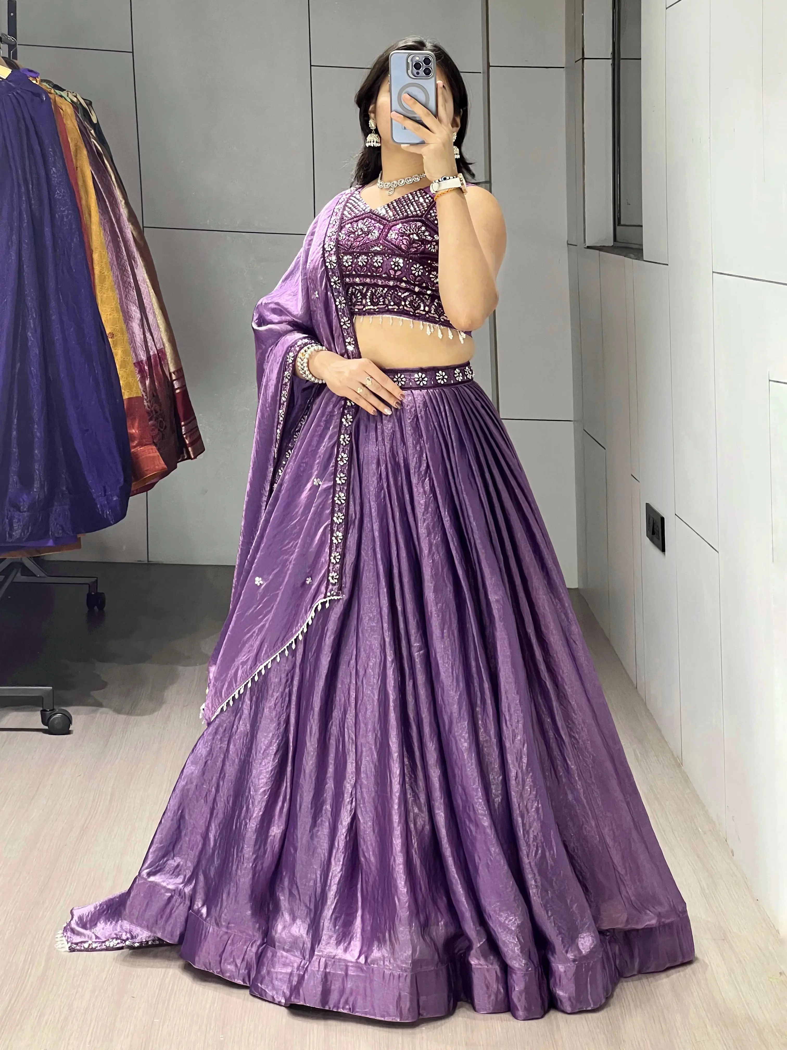 Premium Fendy Silk Lehenga Choli With Beads Work