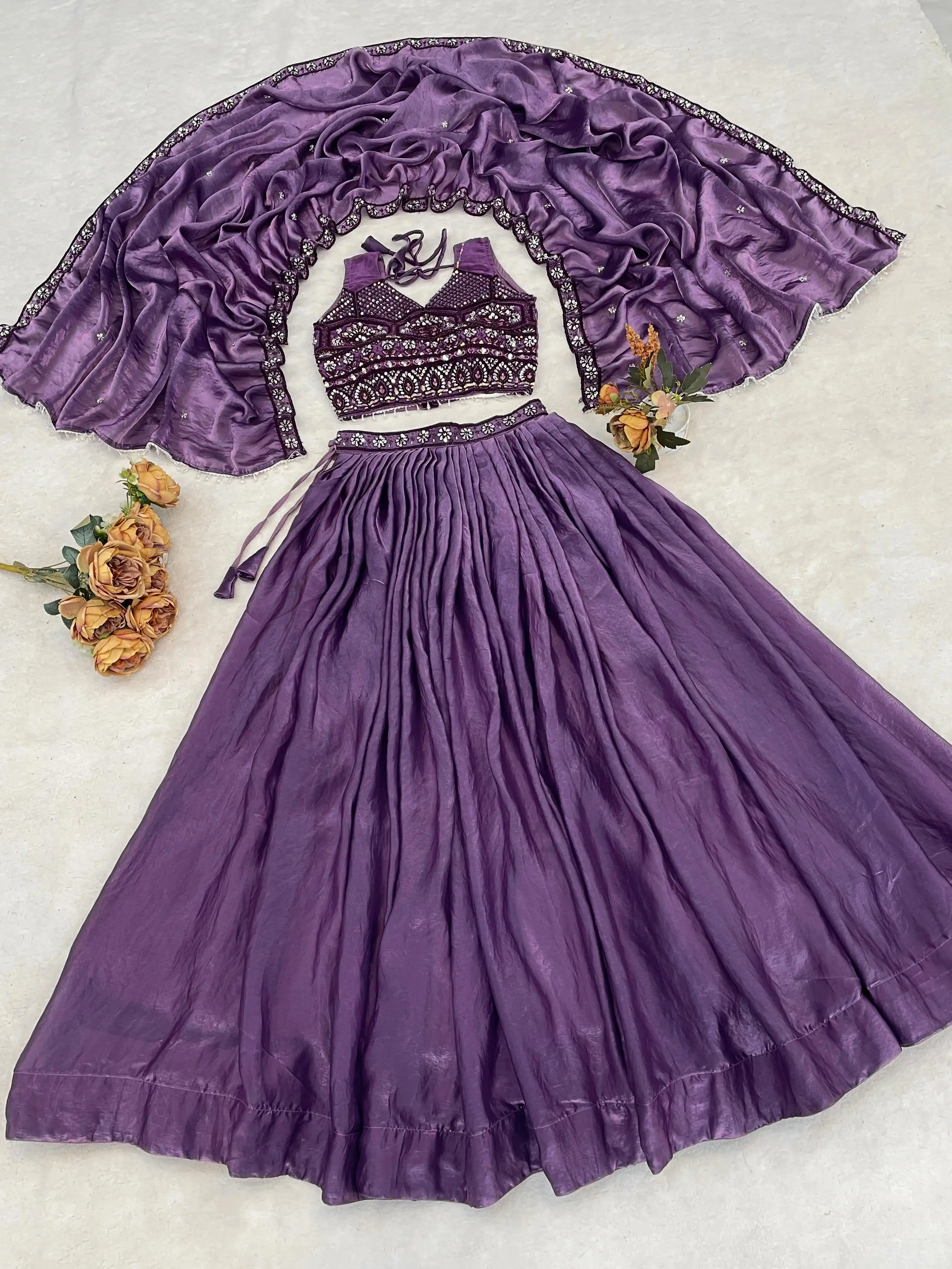Premium Fendy Silk Lehenga Choli With Beads Work 2