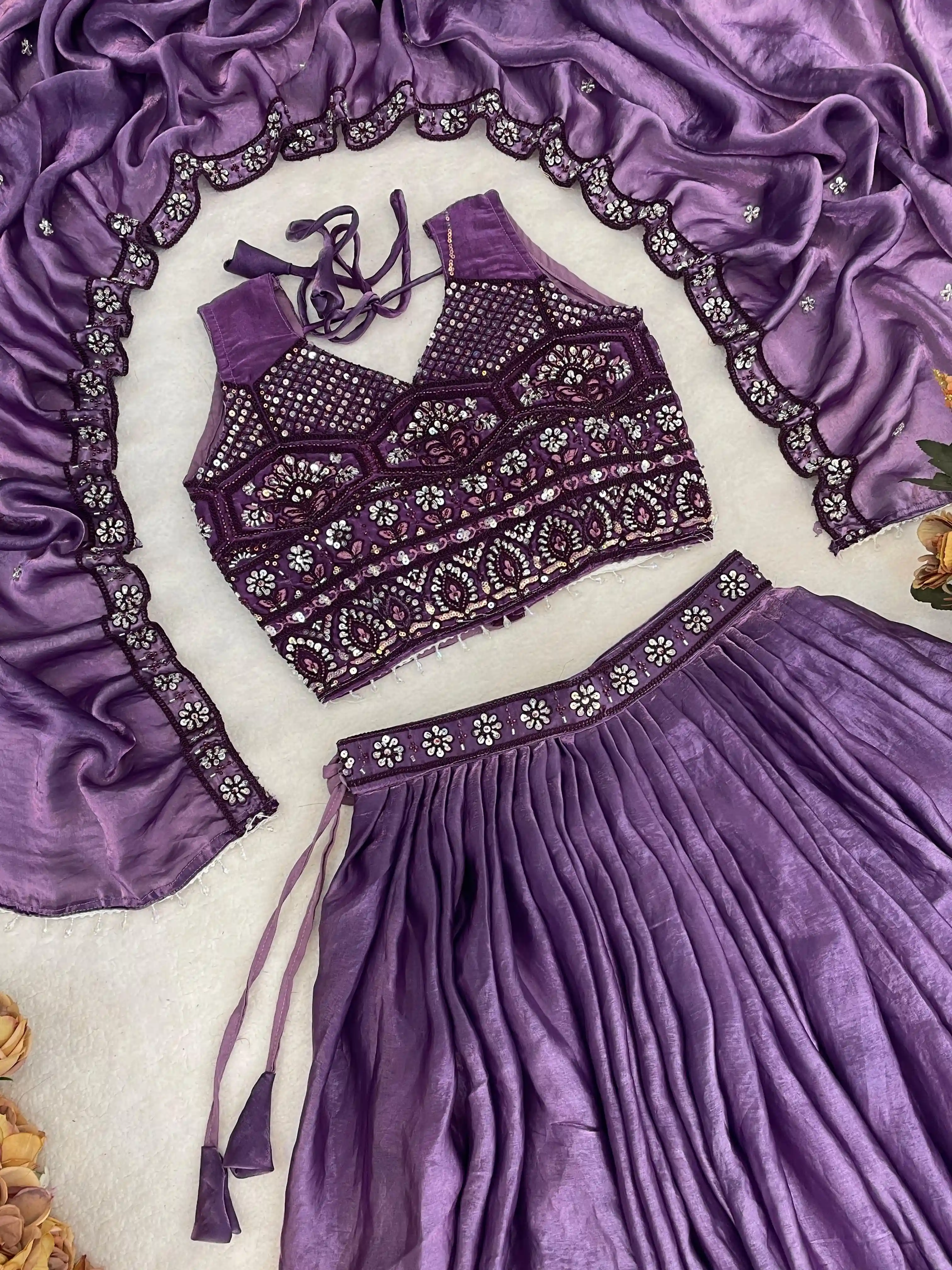Premium Fendy Silk Lehenga Choli With Beads Work 4