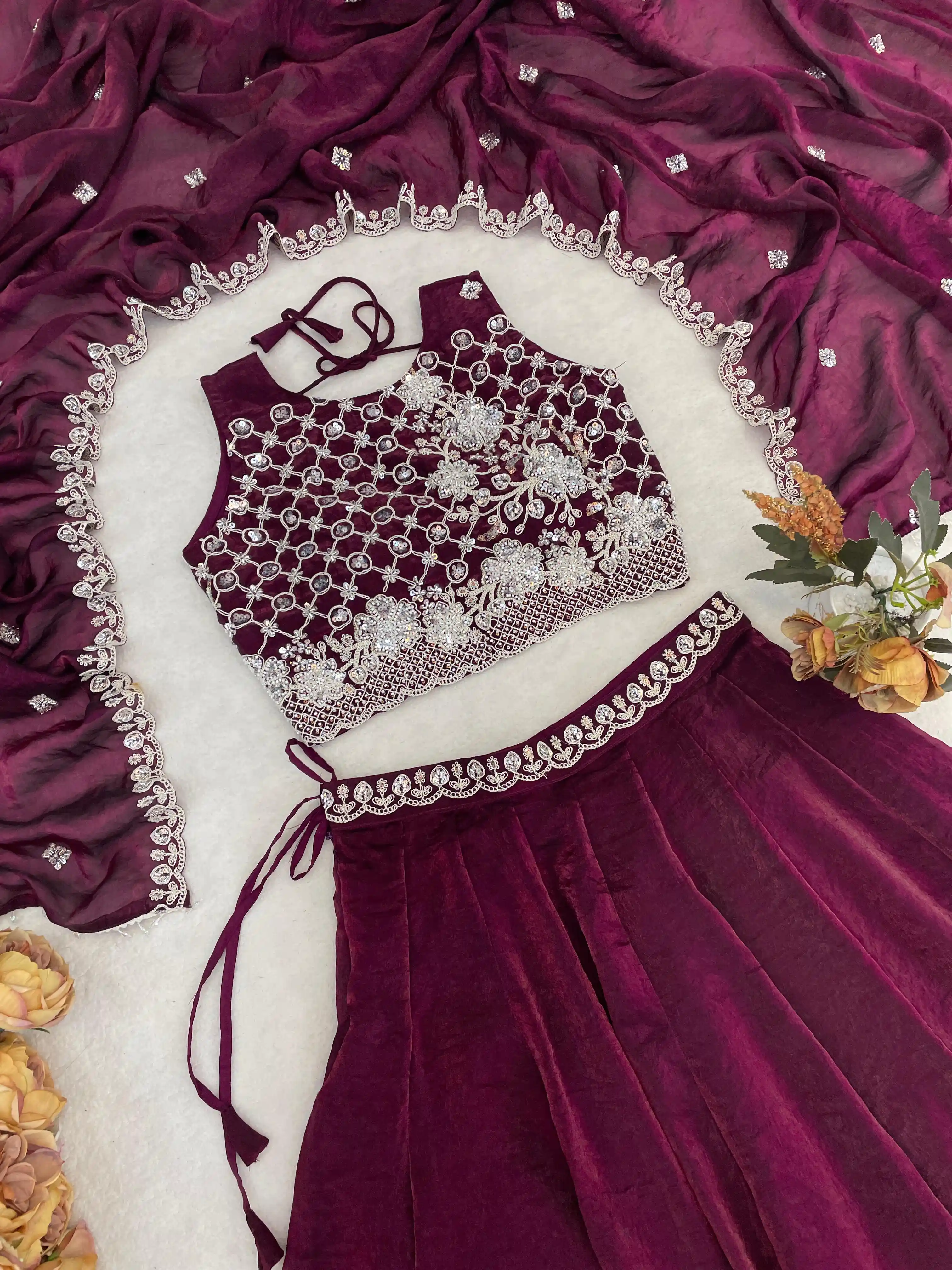 Premium Fendy Silk Lehenga Choli With Beads Work 5