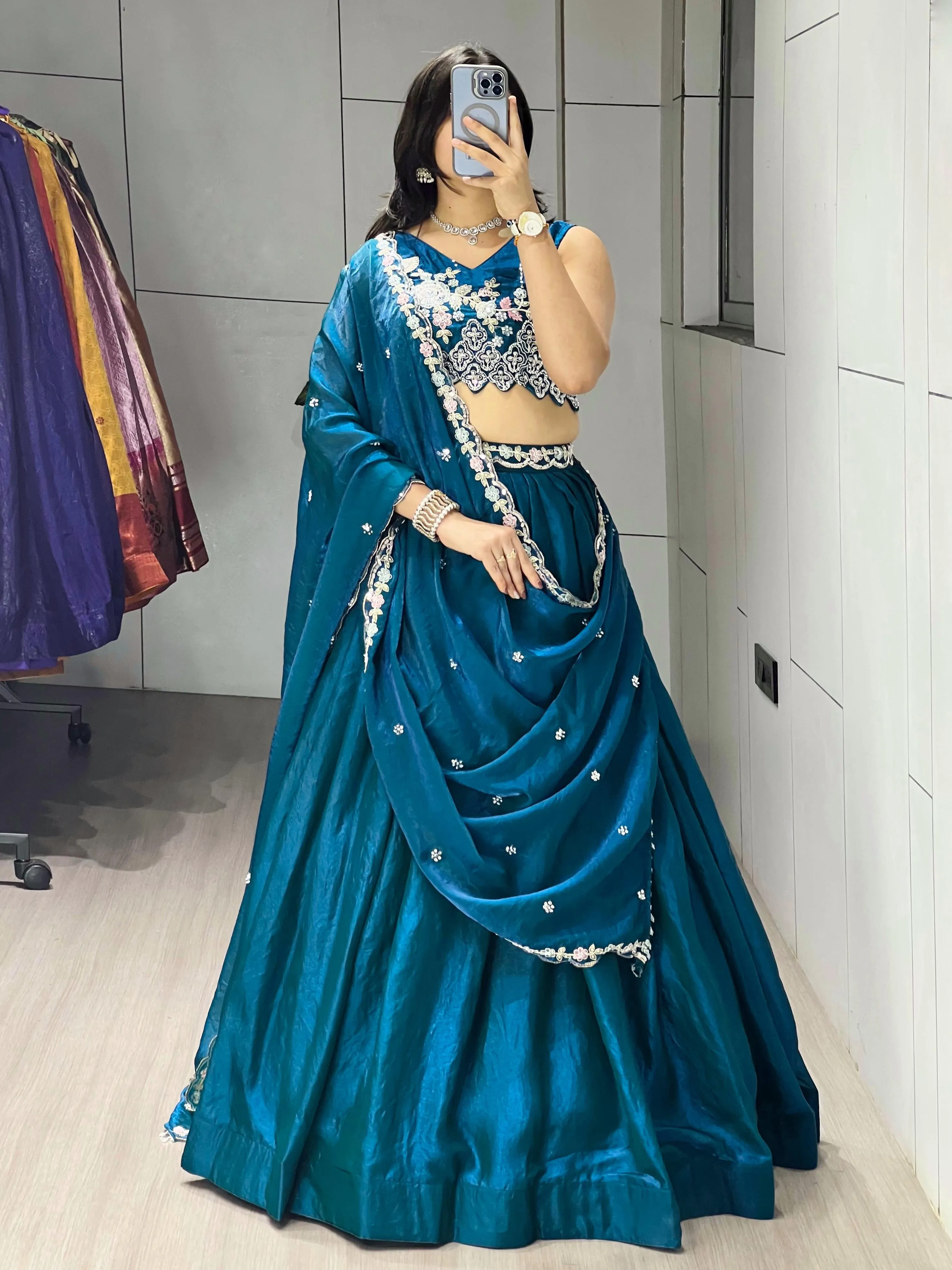 Premium Fendy Silk Lehenga Choli With Beads Work 8