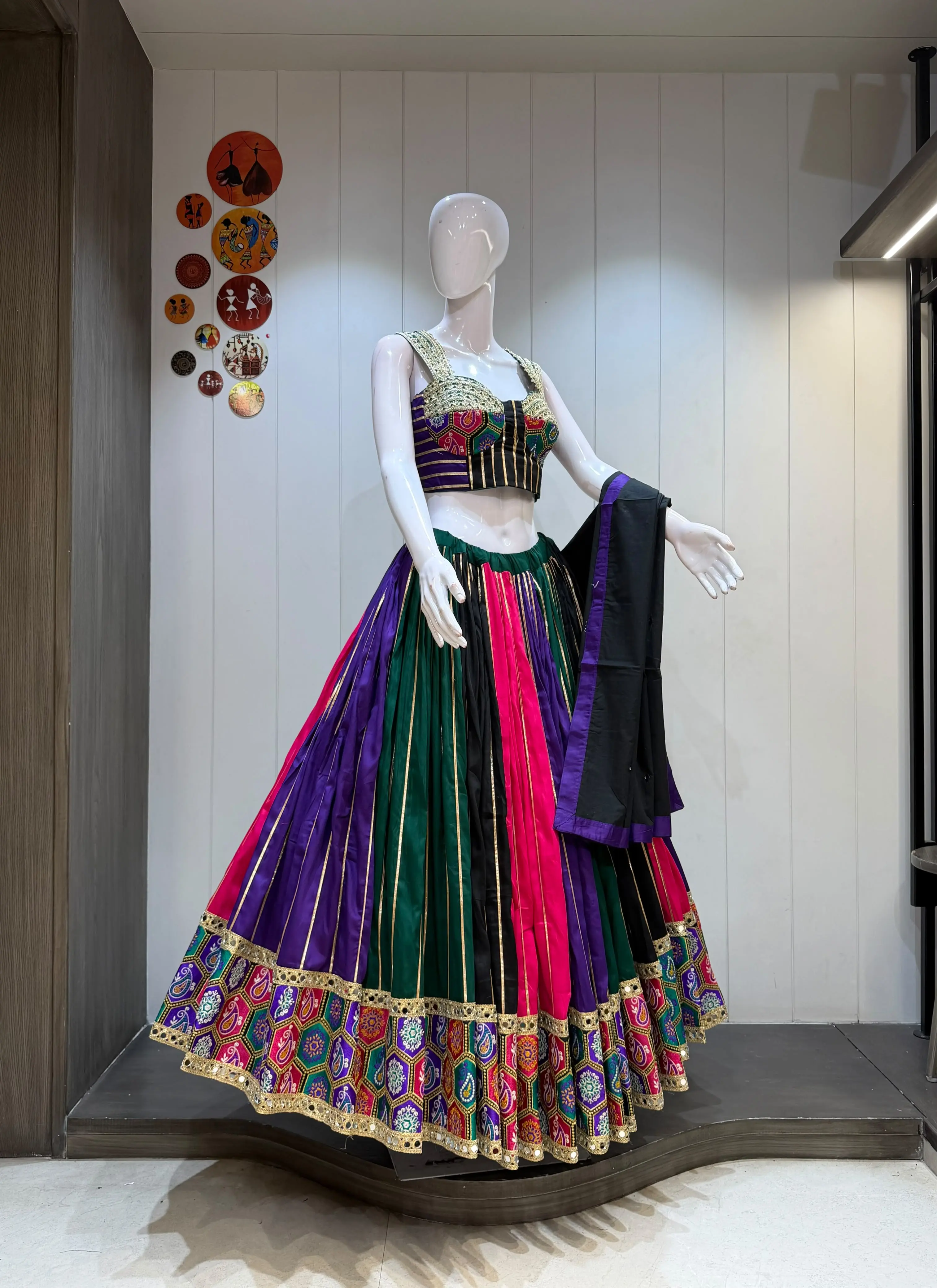 Pure Jaan Cotton Lehenga Choli With Heavy Vintage Gamthi Border 1