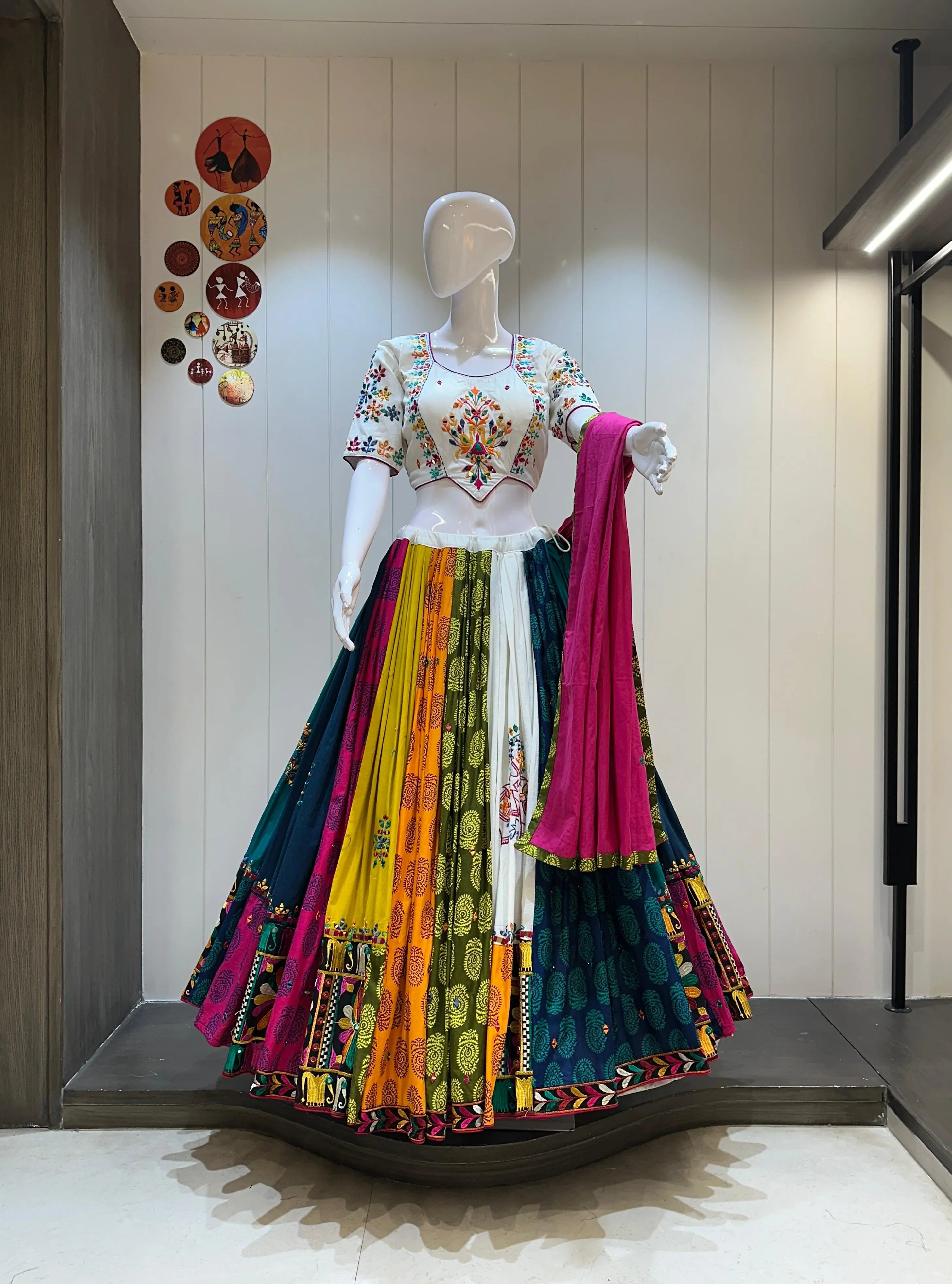 Pure Khadi Cotton Lehenga Choli With Heavy Original Mirror And Gamthi Work 1