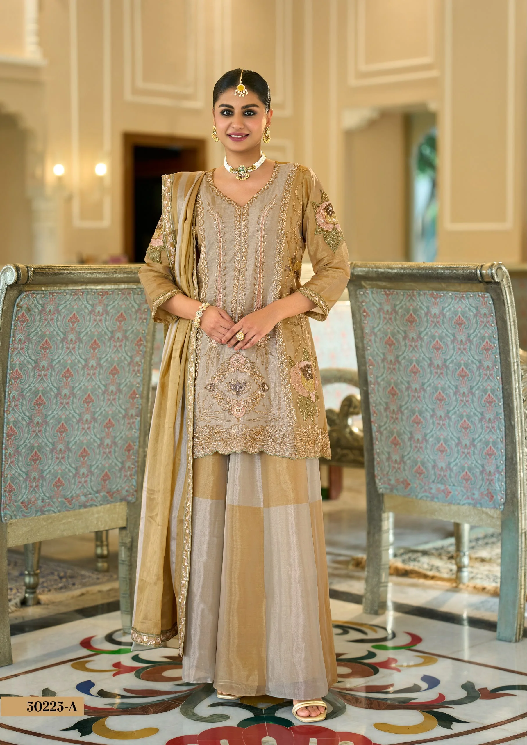 Pure Viscose Kanjivaram Suit With Beads Work 1