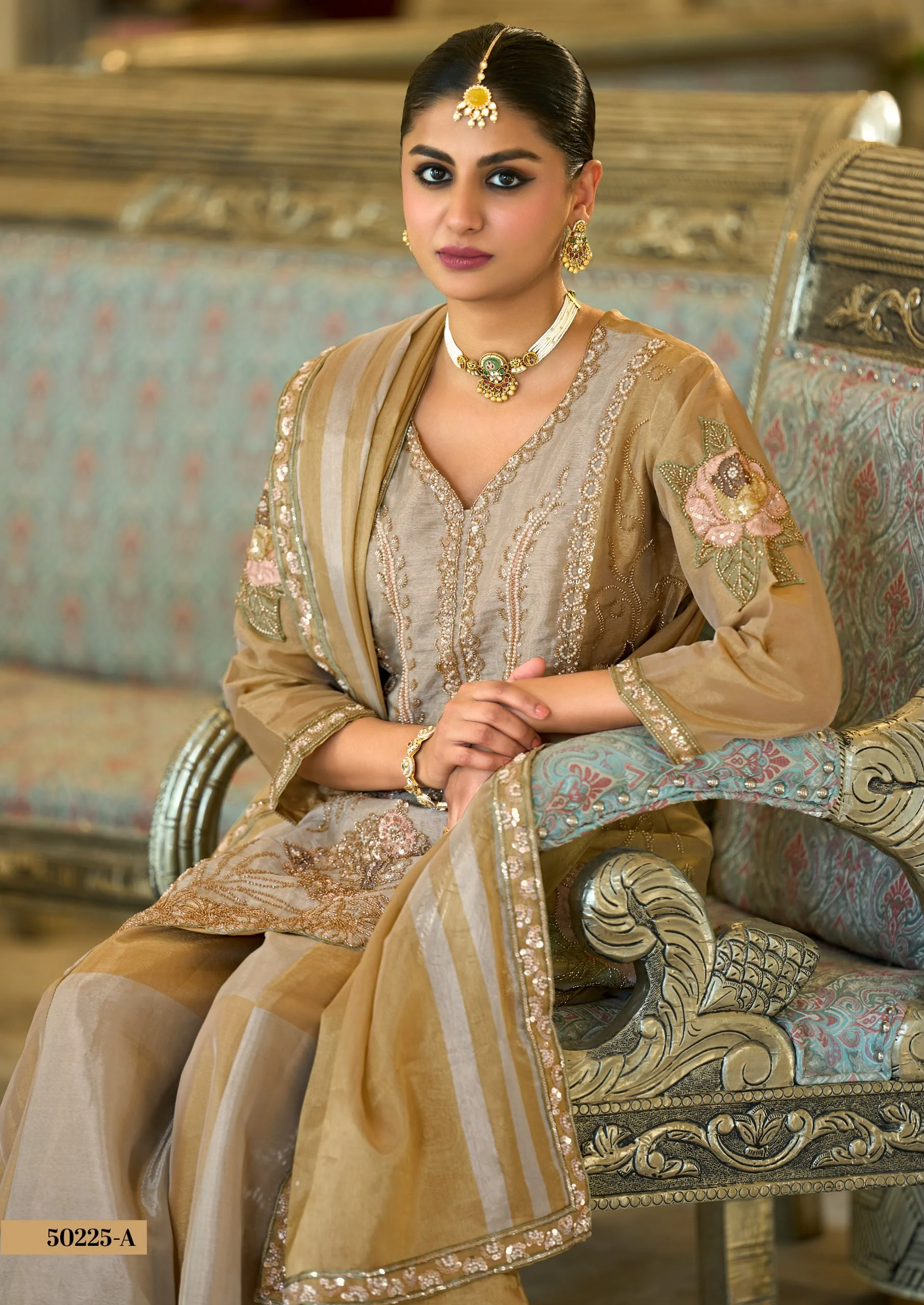 Pure Viscose Kanjivaram Suit With Beads Work 2