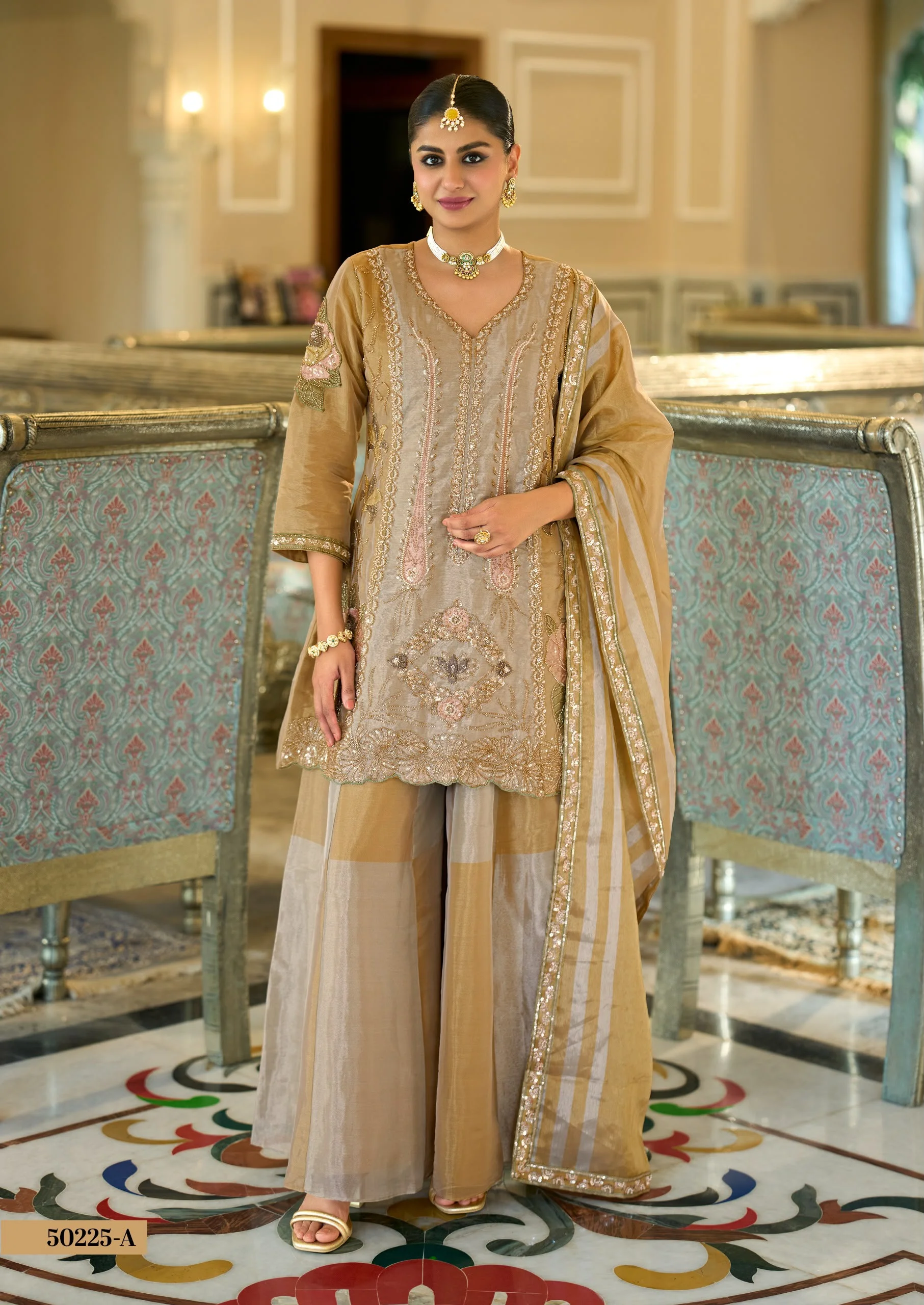 Pure Viscose Kanjivaram Suit With Beads Work 3