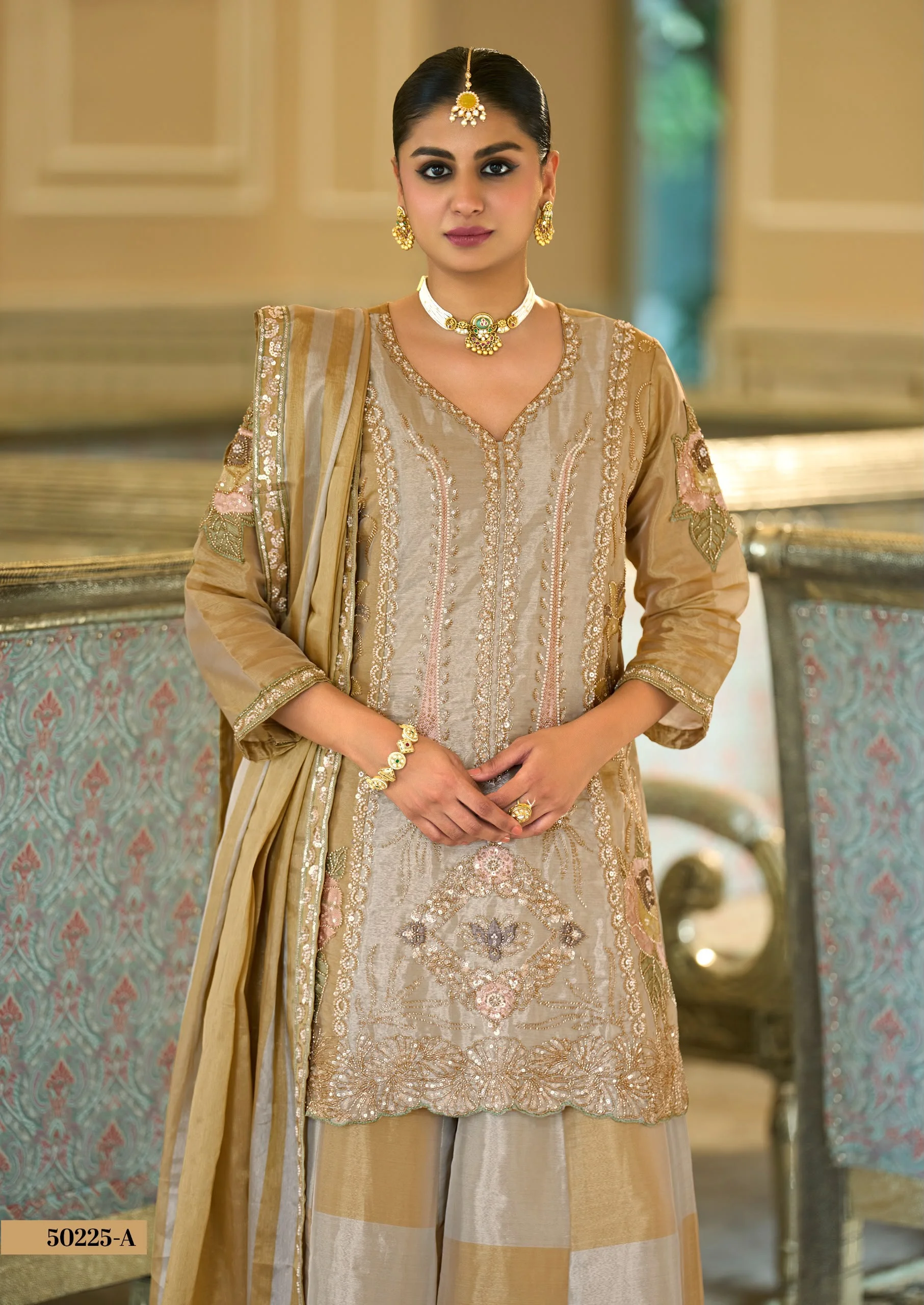 Pure Viscose Kanjivaram Suit With Beads Work 4
