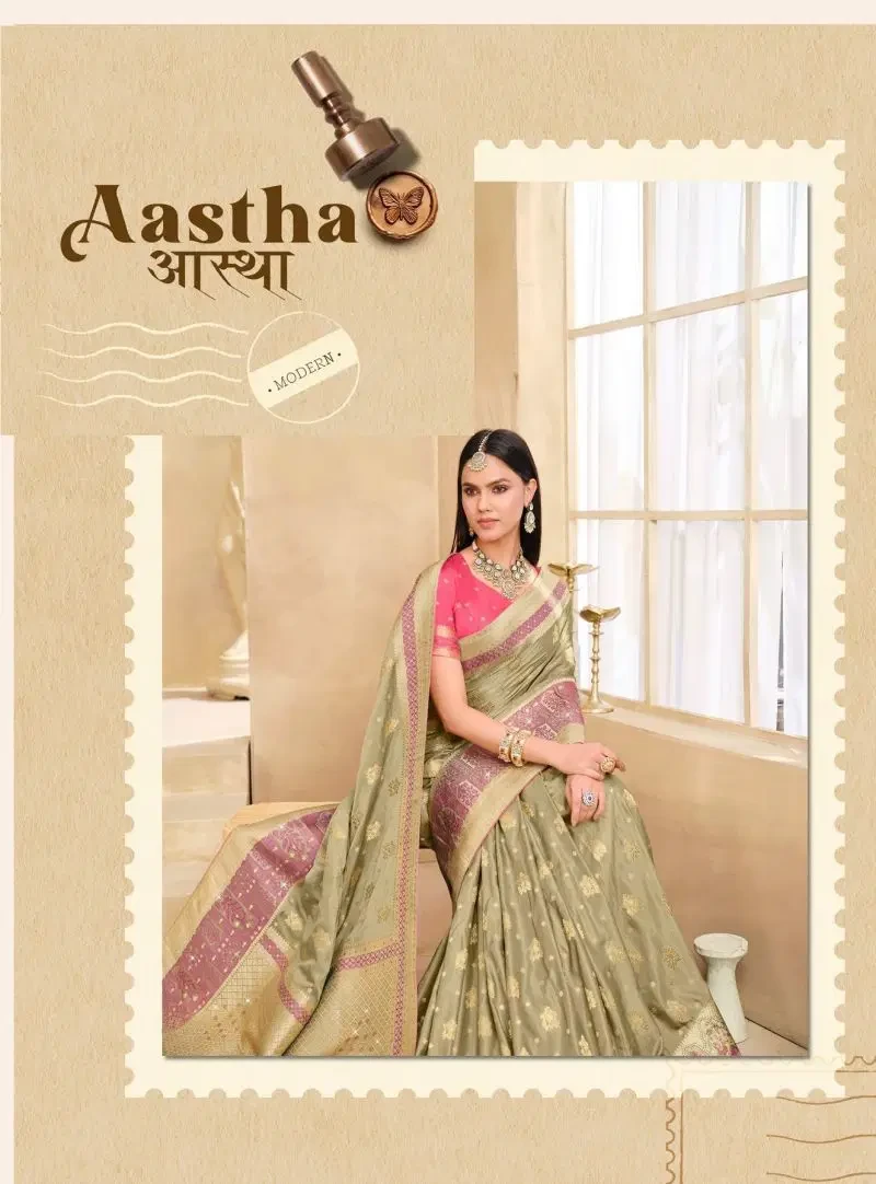 Rajguru Aastha Satin Jacquard Woven Work Saree Collection 1