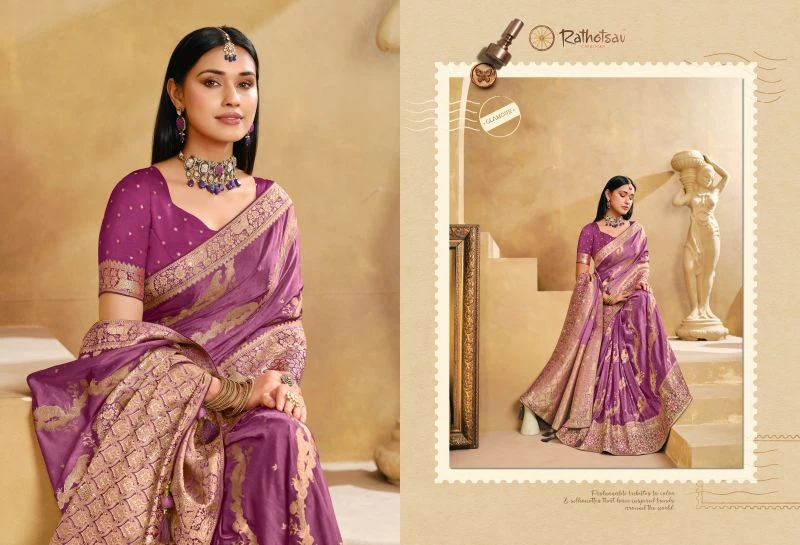 Rajguru Aastha Satin Jacquard Woven Work Saree Collection 10