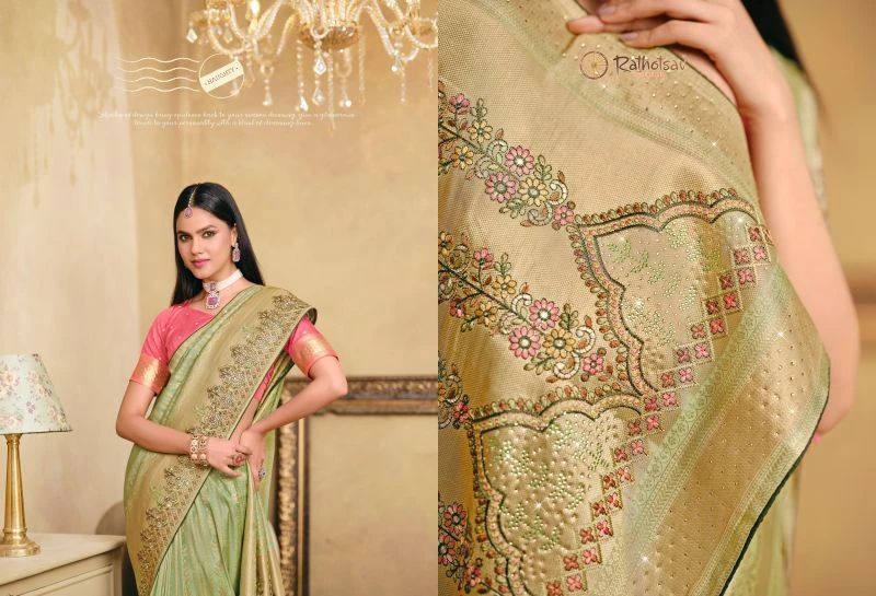 Rajguru Aastha Satin Jacquard Woven Work Saree Collection 11